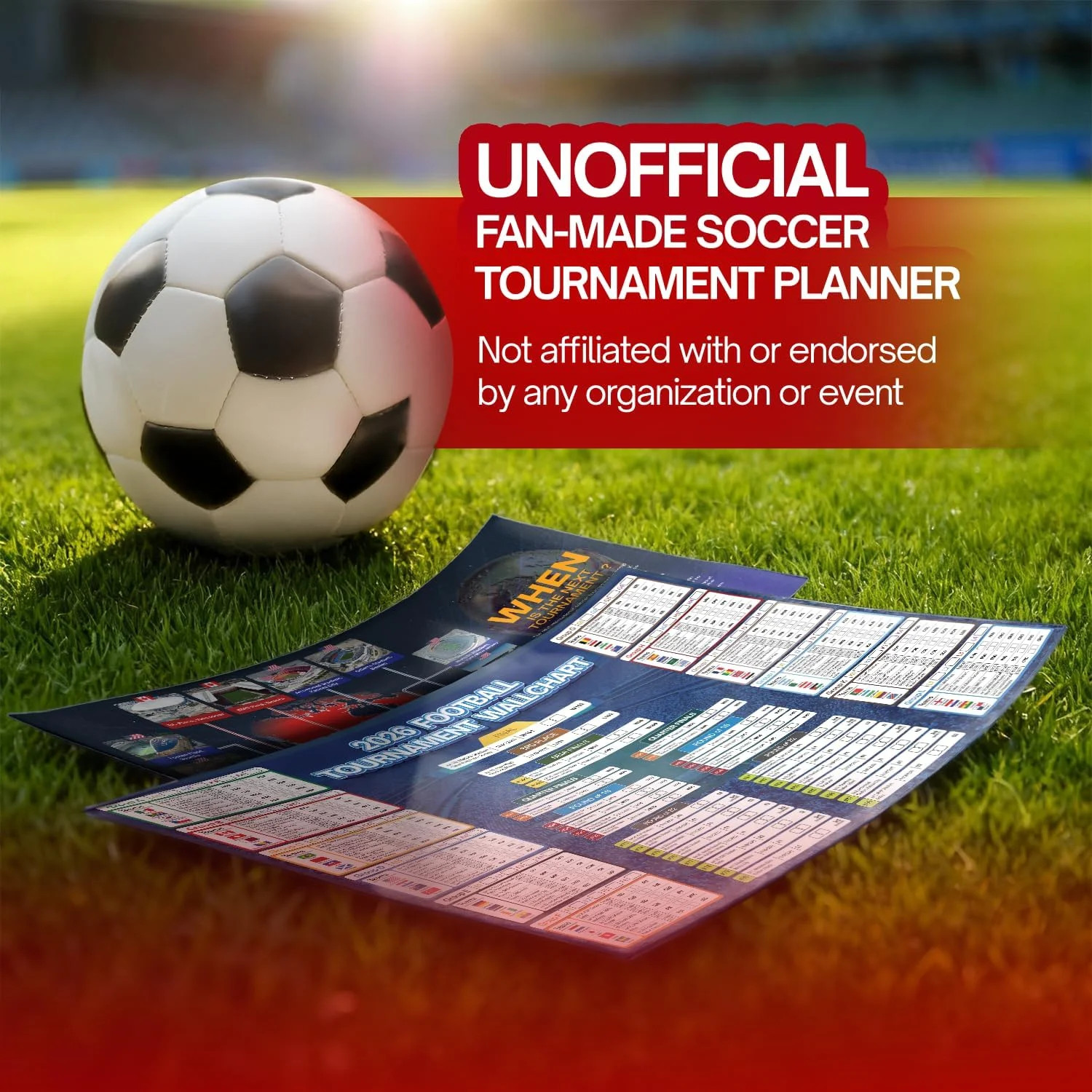 2026 World Cup Soccer Schedule Poster 16.5″ x 23.6″ – PVC Dry Erase Match Calend