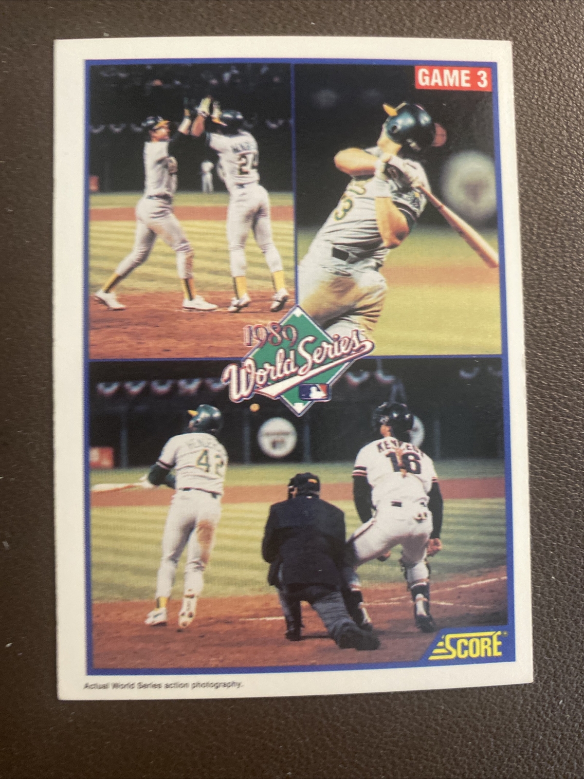1990 Score Baseball Cards 1989 World Series (3) cards