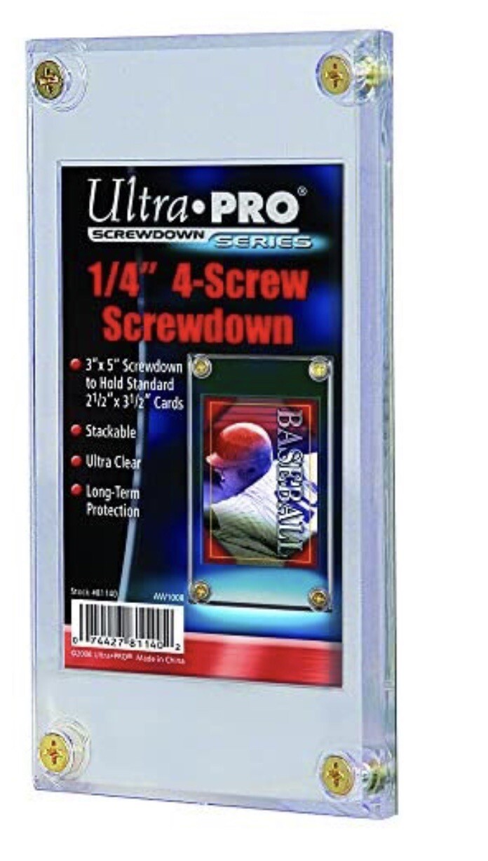Lot 3 Ultra Pro 1/4″ 4-SCREW SCREWDOWN RECESSED Standard Trading Card Holder 3×5
