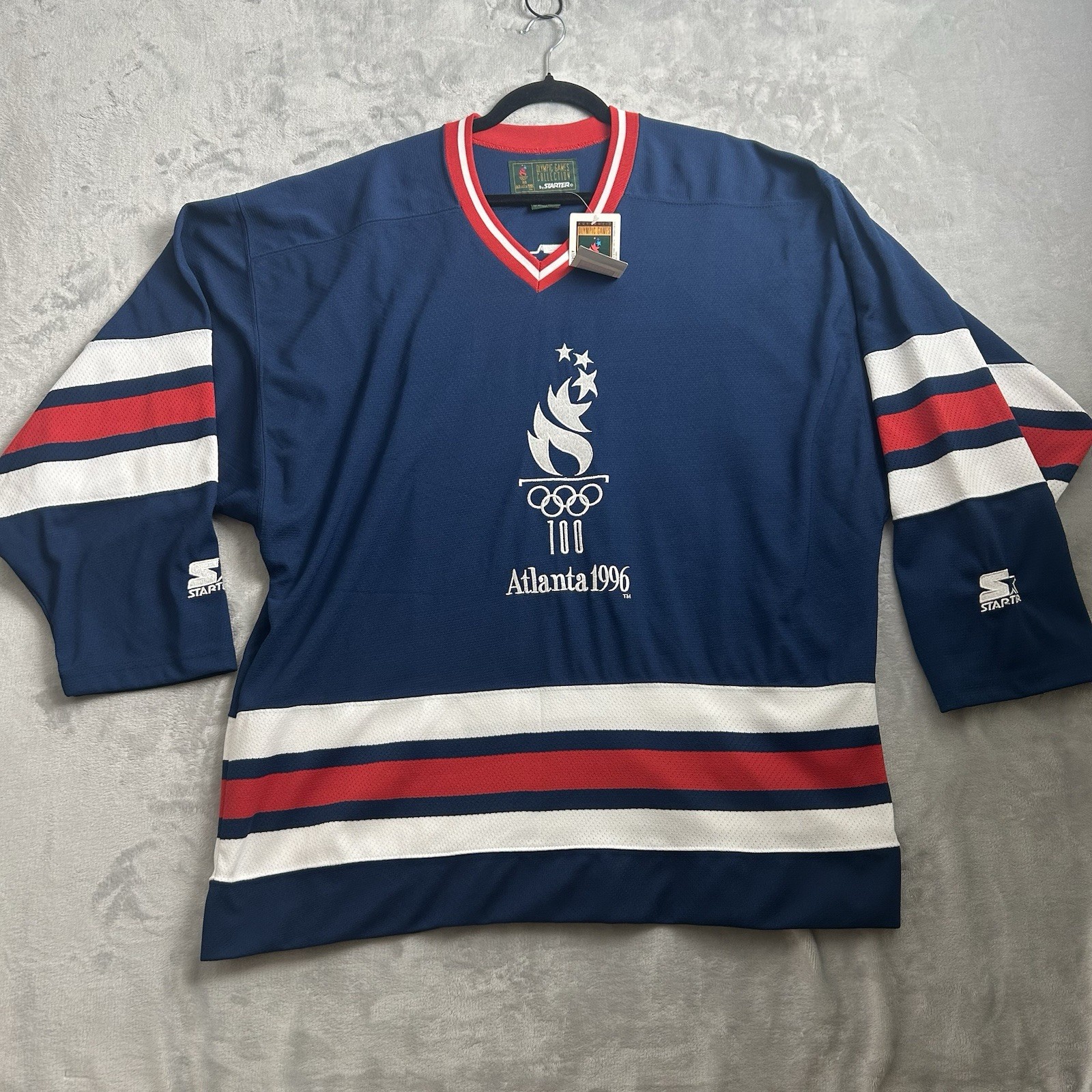 Atlanta 1996 Olympic Games Hockey Jersey Mens Large Starter 40TH Back Logo