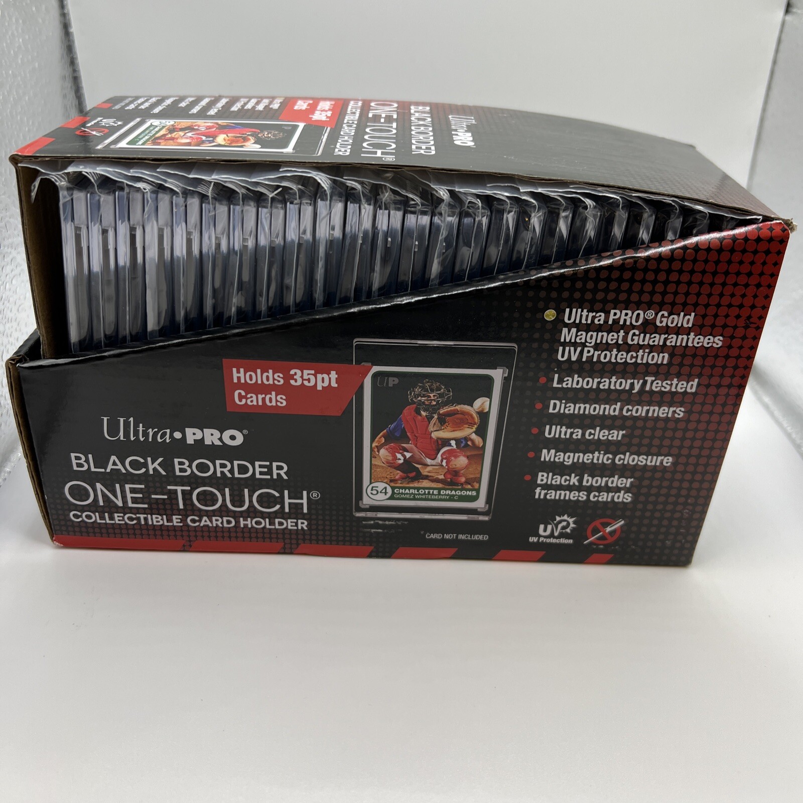 Ultra Pro One-Touch Magnetic Card Holder BLACK BORDER 35pt Point, BOX of 25