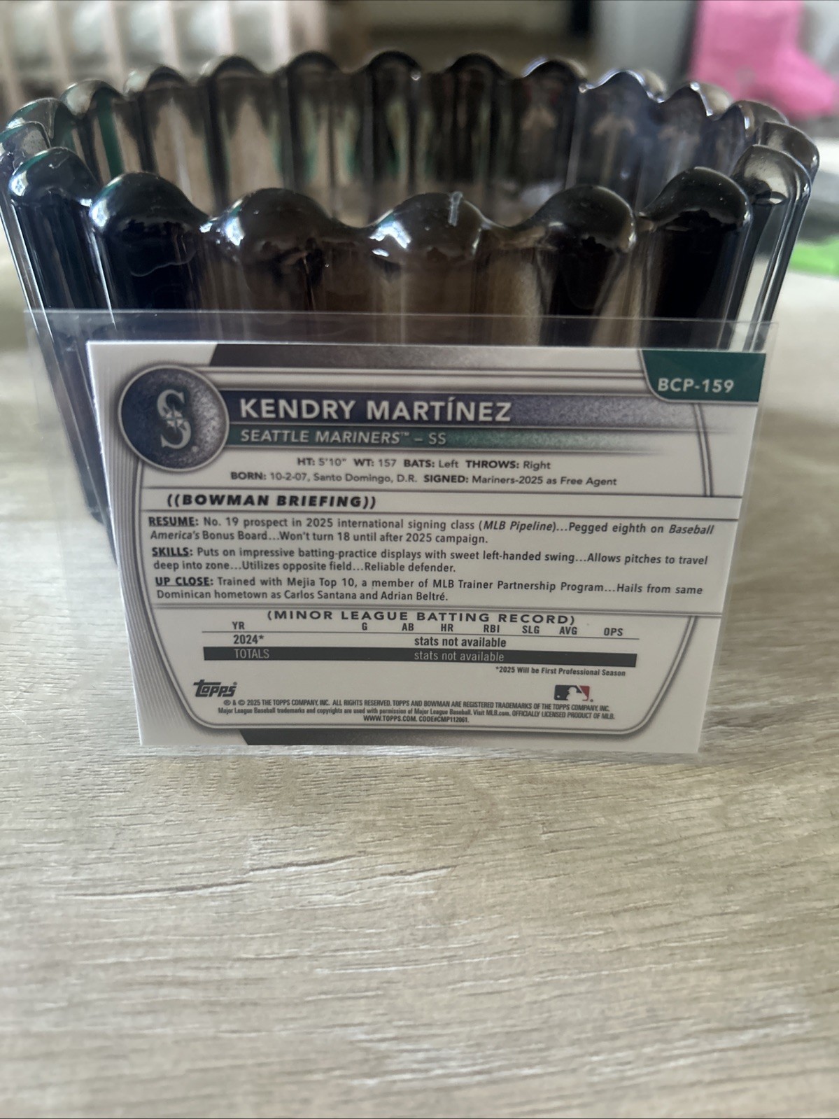 Kendry Martinez – 2025 Bowman Chrome 1st – Sapphire Edition – BCP-159 – Mariners