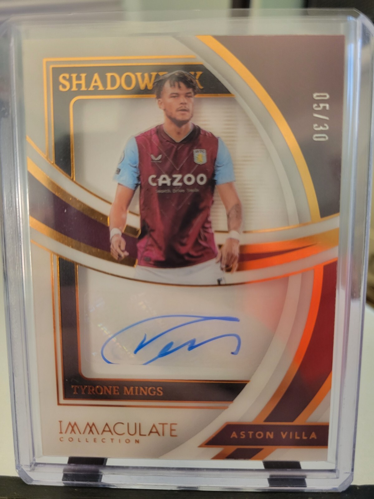Tyrone Mings Shadowbox Signature 5/30 2022-23 Panini Immaculate Soccer