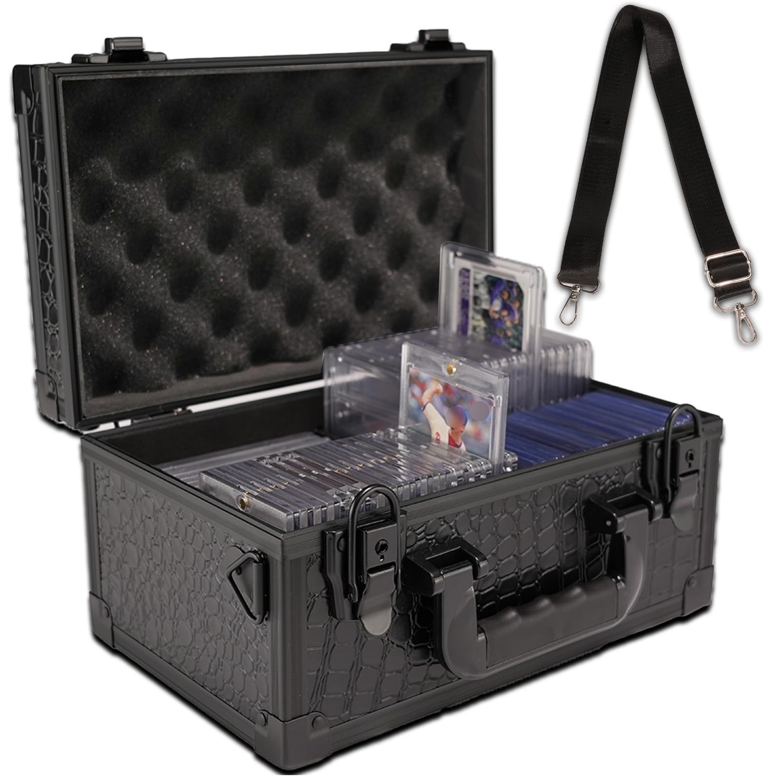 Lockable Portable Card Storage Box with Key Lock with Handle and Shoulder Str…