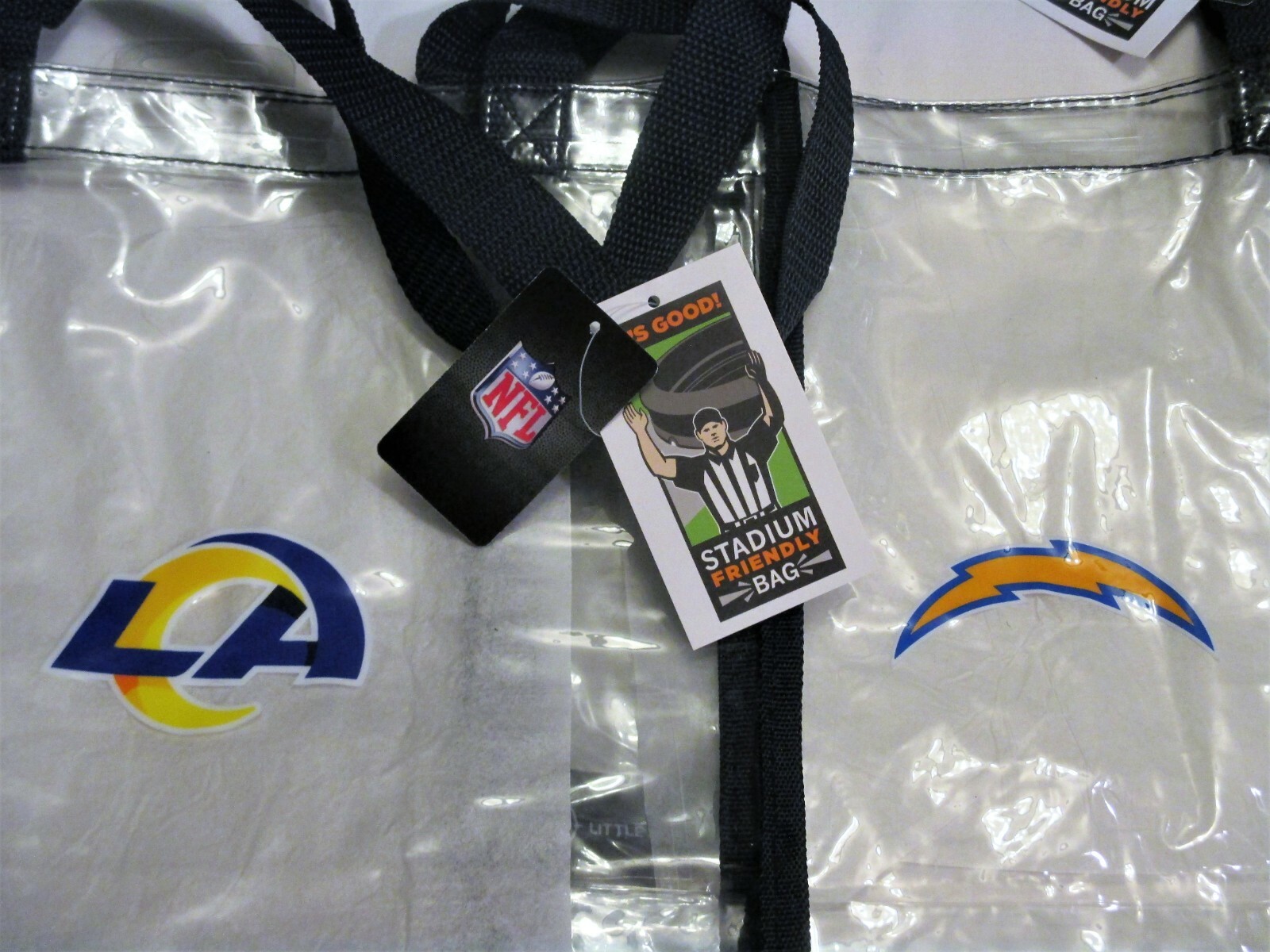NEW Los Angeles LA CHARGERS Clear PVC TOTE BAG Stadium Approved by Little Earth