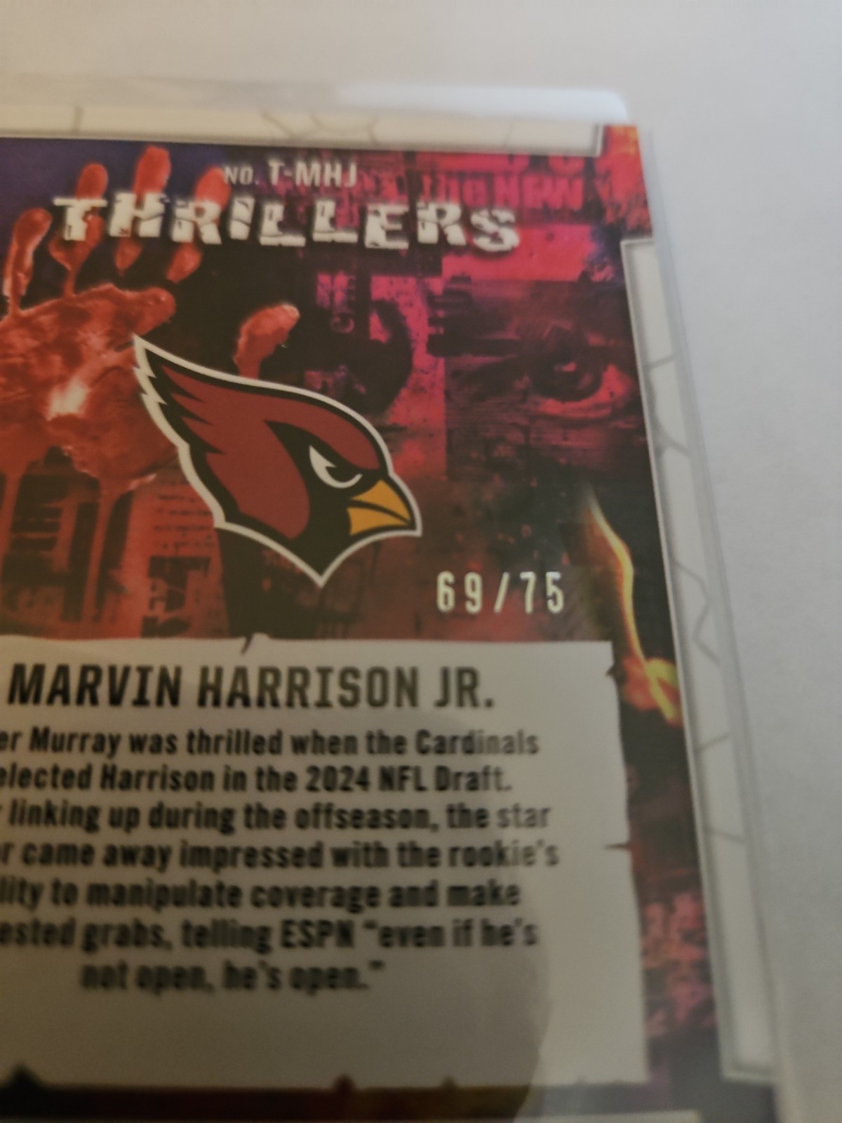 2024 Panini Rookies Stars Thrillers Marvin Harrison Jr. #T-MHJ Pink /75 (RC)