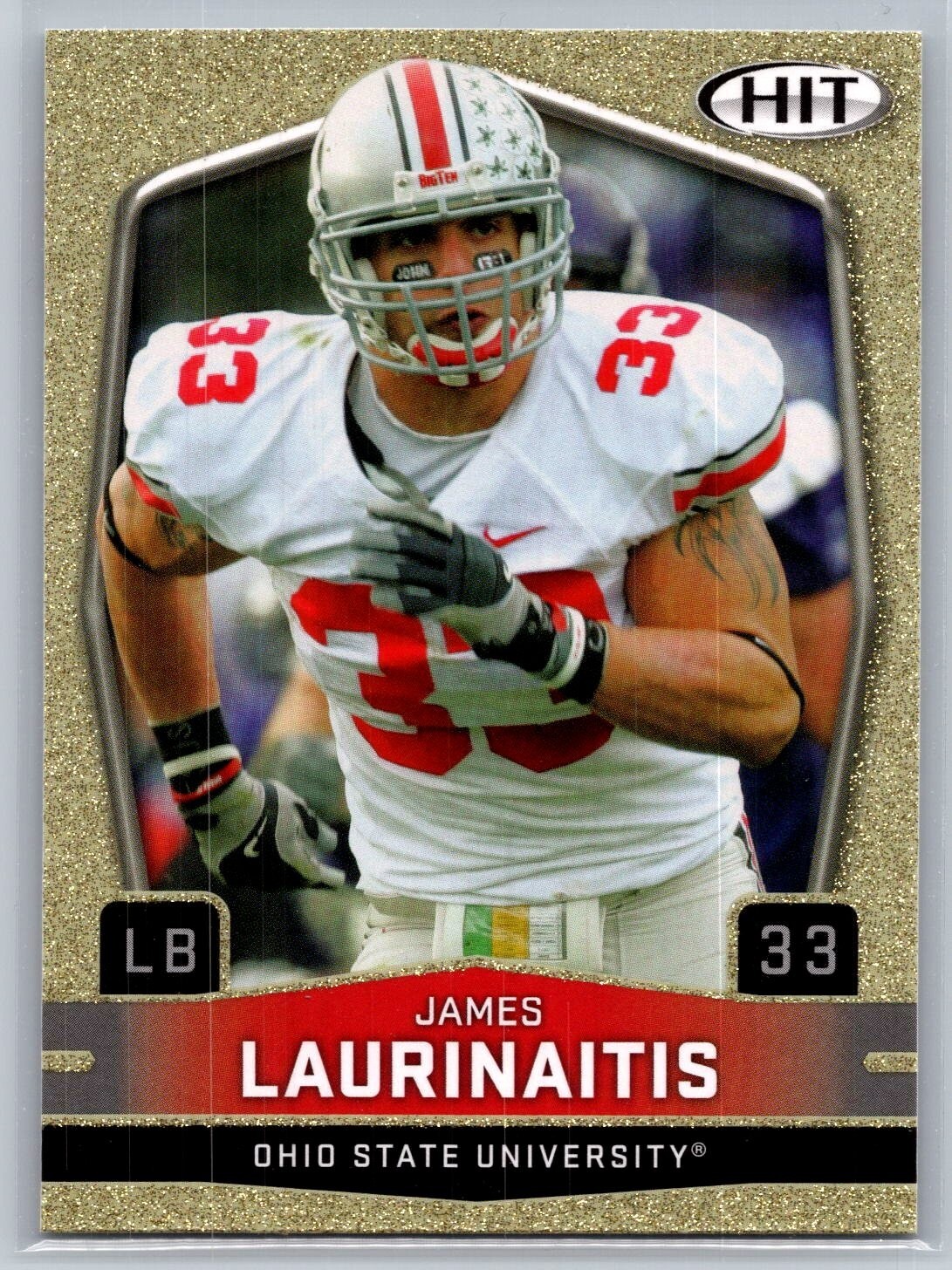2009 sage hit low series football james laurinaitis gold rookie card #33