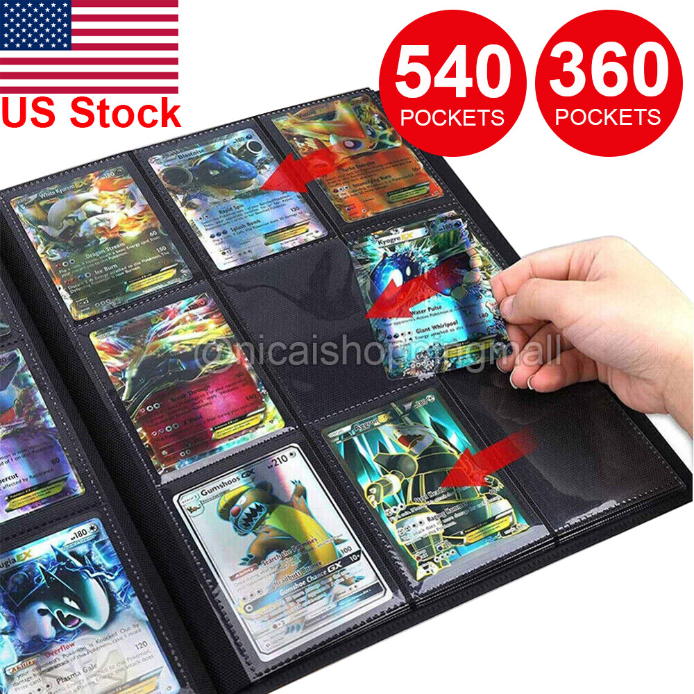 540 Cards Pocket Binder with Strap 9 Pocket Storage Trading Cards Album Folder