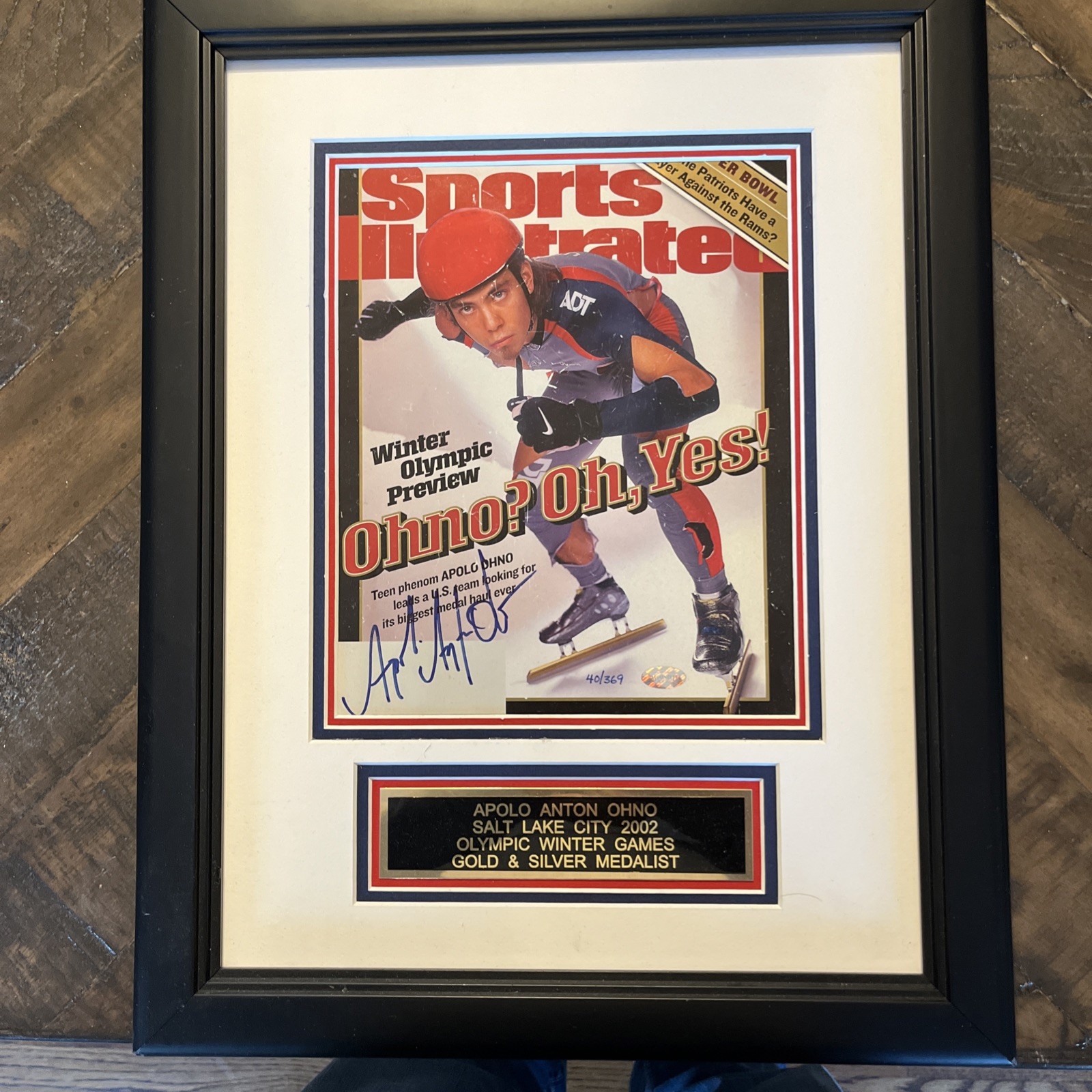 Apolo Anton Ohno Signed Sports Illustrated Framed LE 40/369 Olympics Auto