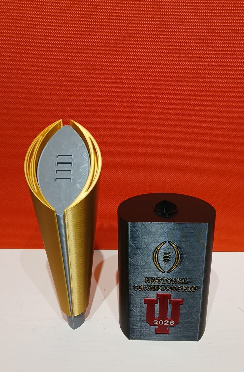 INDIANA UNIVERSITY CFP 2026 CHAMPIONSHIP TROPHY, LARGE 13-INCHES TALL