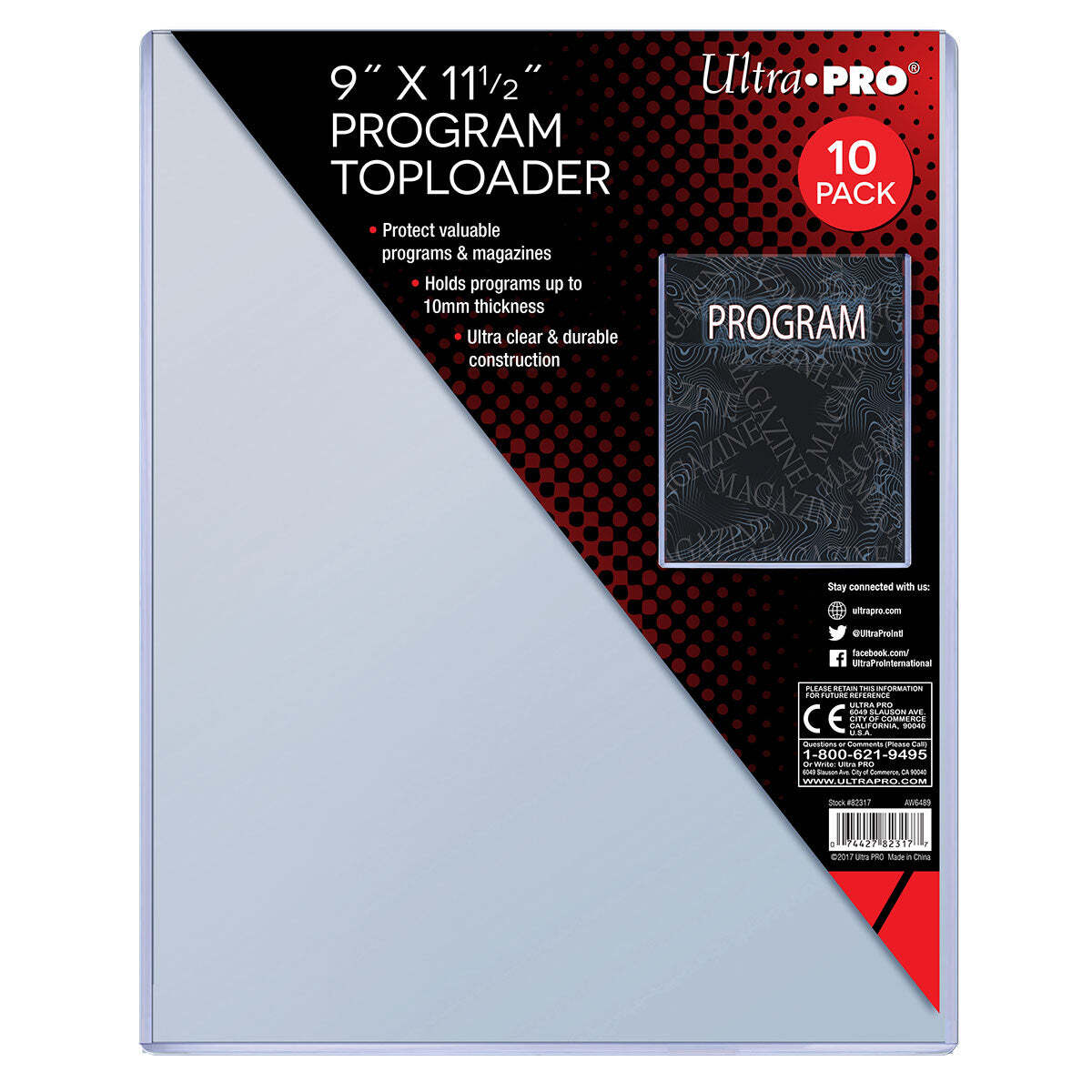 Ultra PRO 9″ x 11.5″ Program Toploaders 10mm Photo Collectible Rigid Magazine