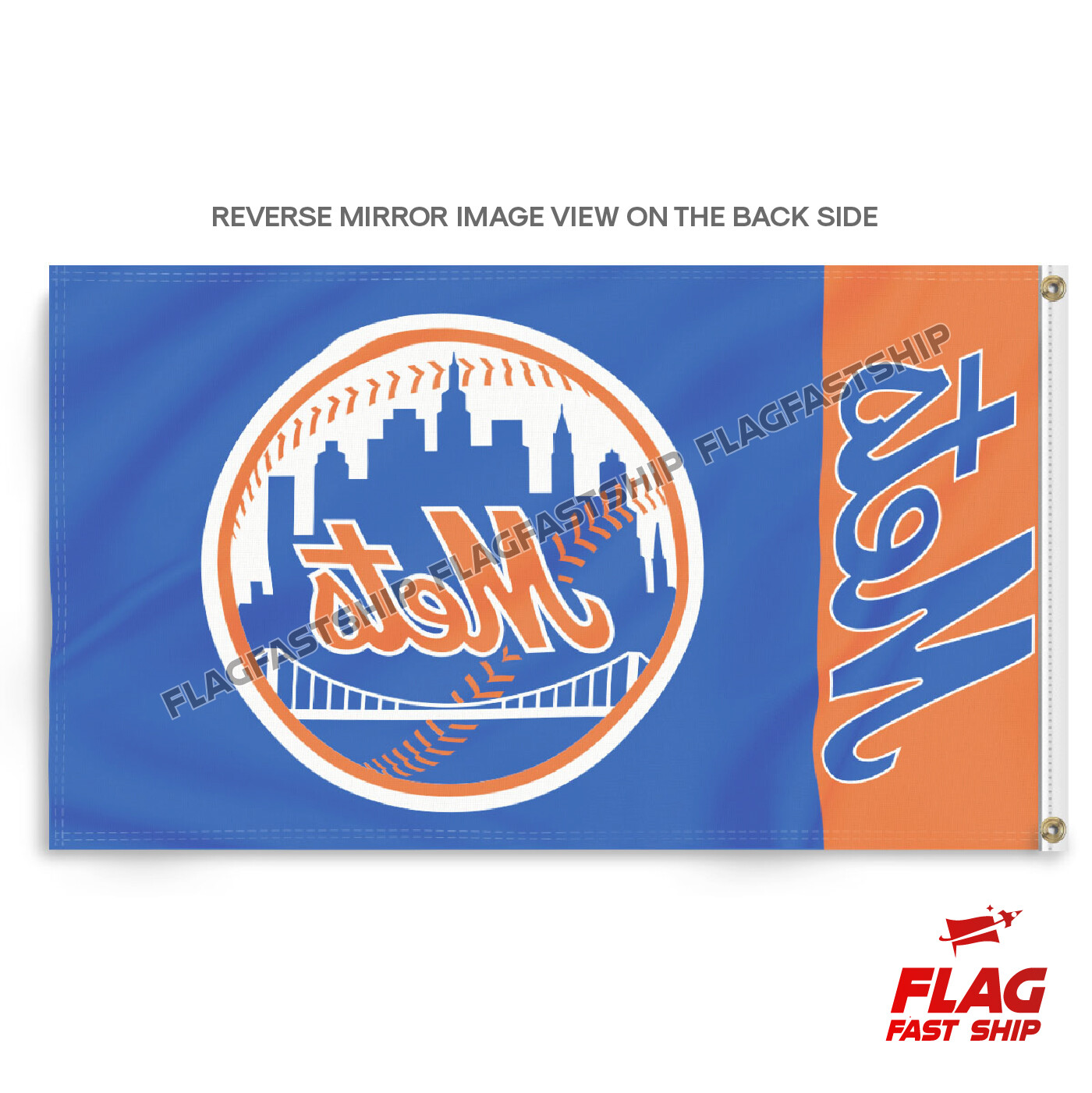New York Mets Flag 3×5 FT Banner Logo Grommets Man Cave US Seller FREE Shipping