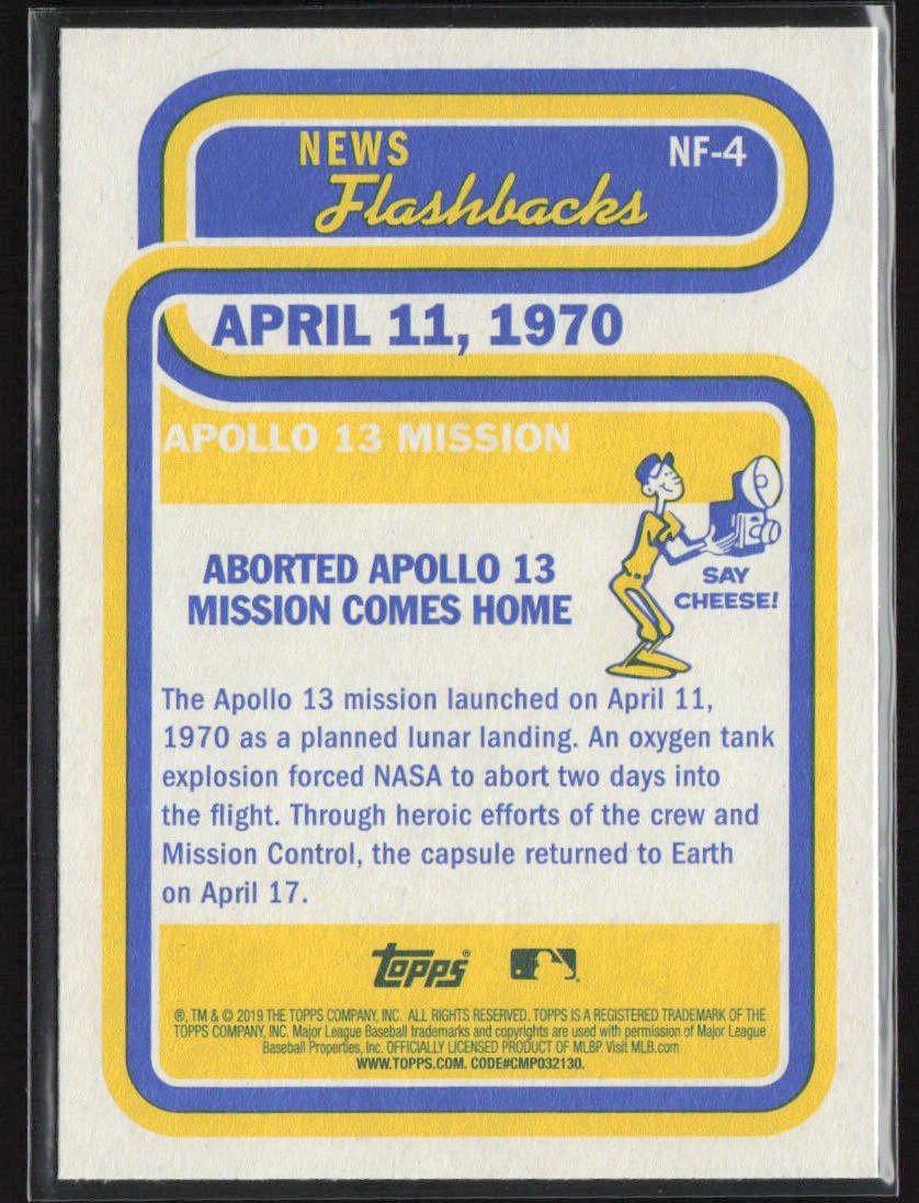 2019 Topps Heritage #NF-4 Apollo 13 Mission News Flashbacks