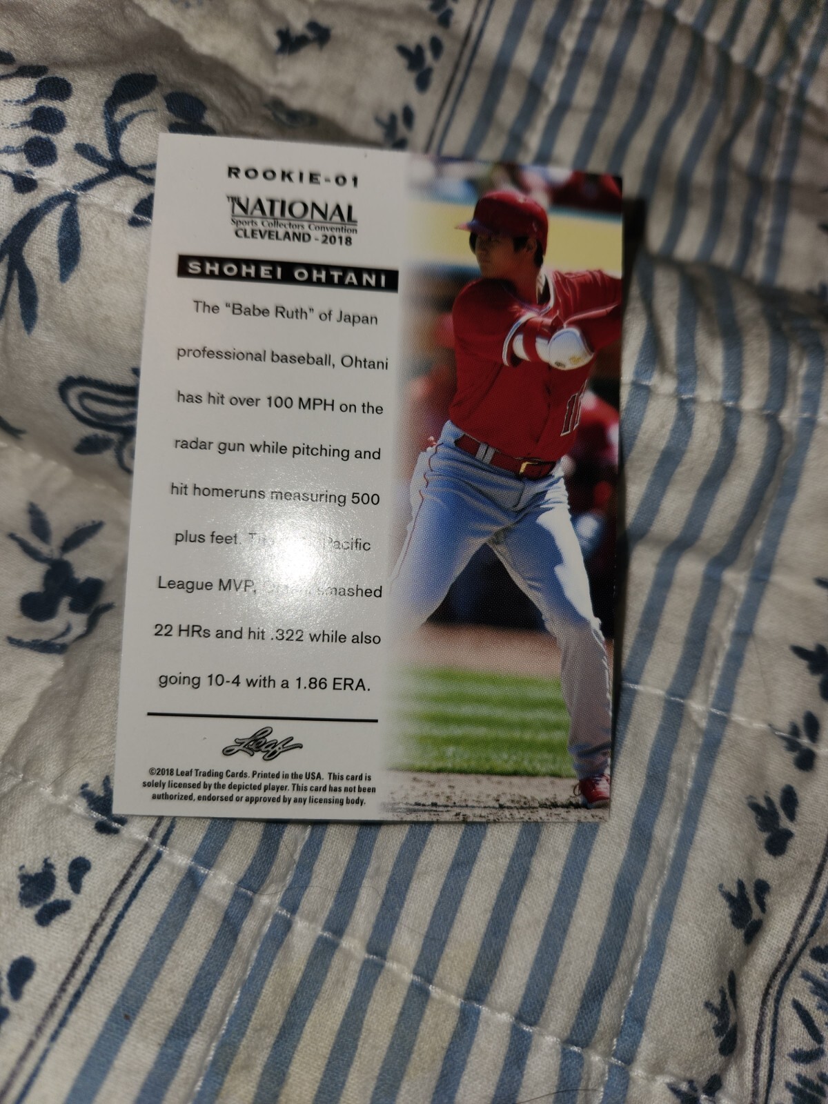 2018 LEAF THE NATIONAL SHOHEI OHTANI ROOKIE BASEBAL CARD+FREE LTD.PROMO ROOKIE