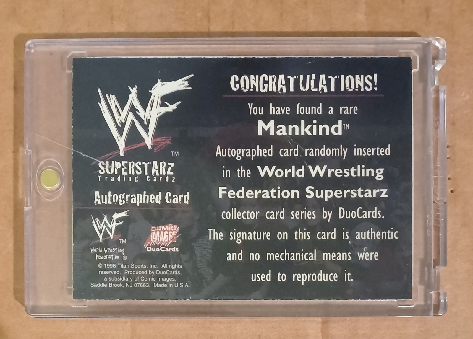 1998 WWF Superstarz DuoCards Autograph Mick Foley Mankind NM+ Condition Rare