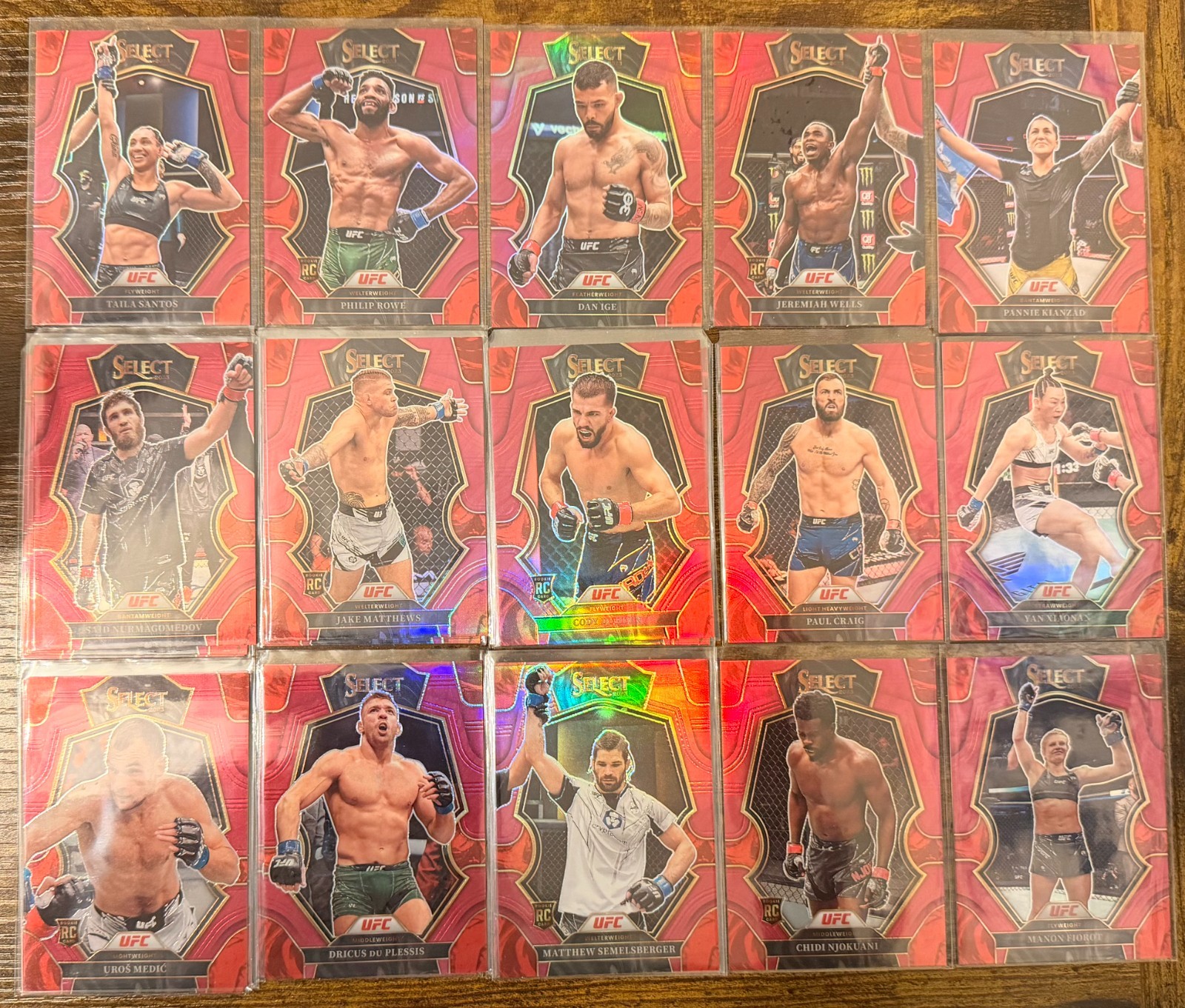 2023 Panini Select Red Premier Level #’d /149 Various UFC MMA Fighters Rookies