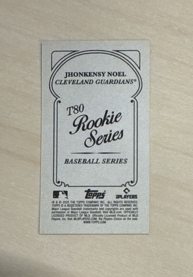 JHONKENSY NOEL – 2025 Topps T205 – T80 ROOKIE SERIES #11 – CLEVELAND GUARDIANS