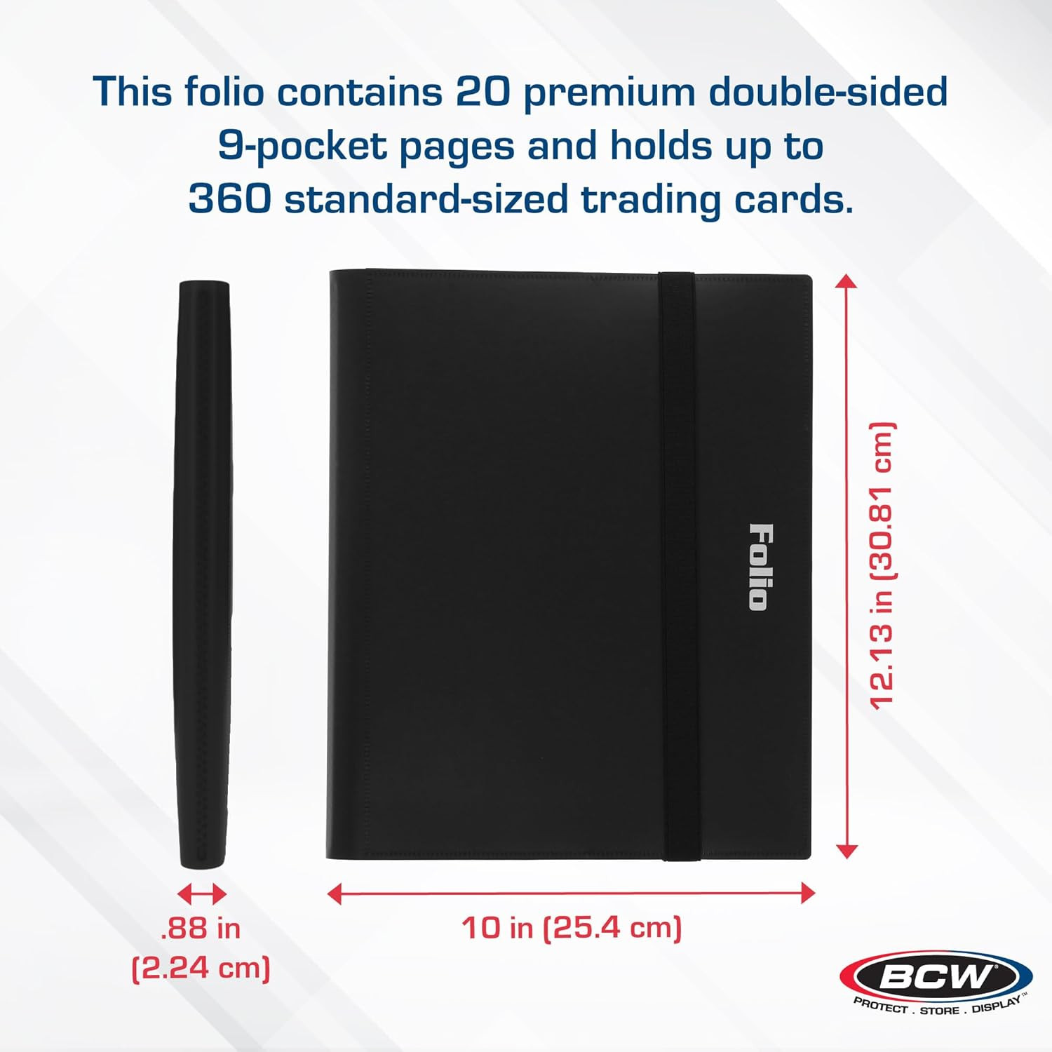 Basics Folio 9-Pocket Card Album – Black | Archival Safe, Side-Loading Binder |