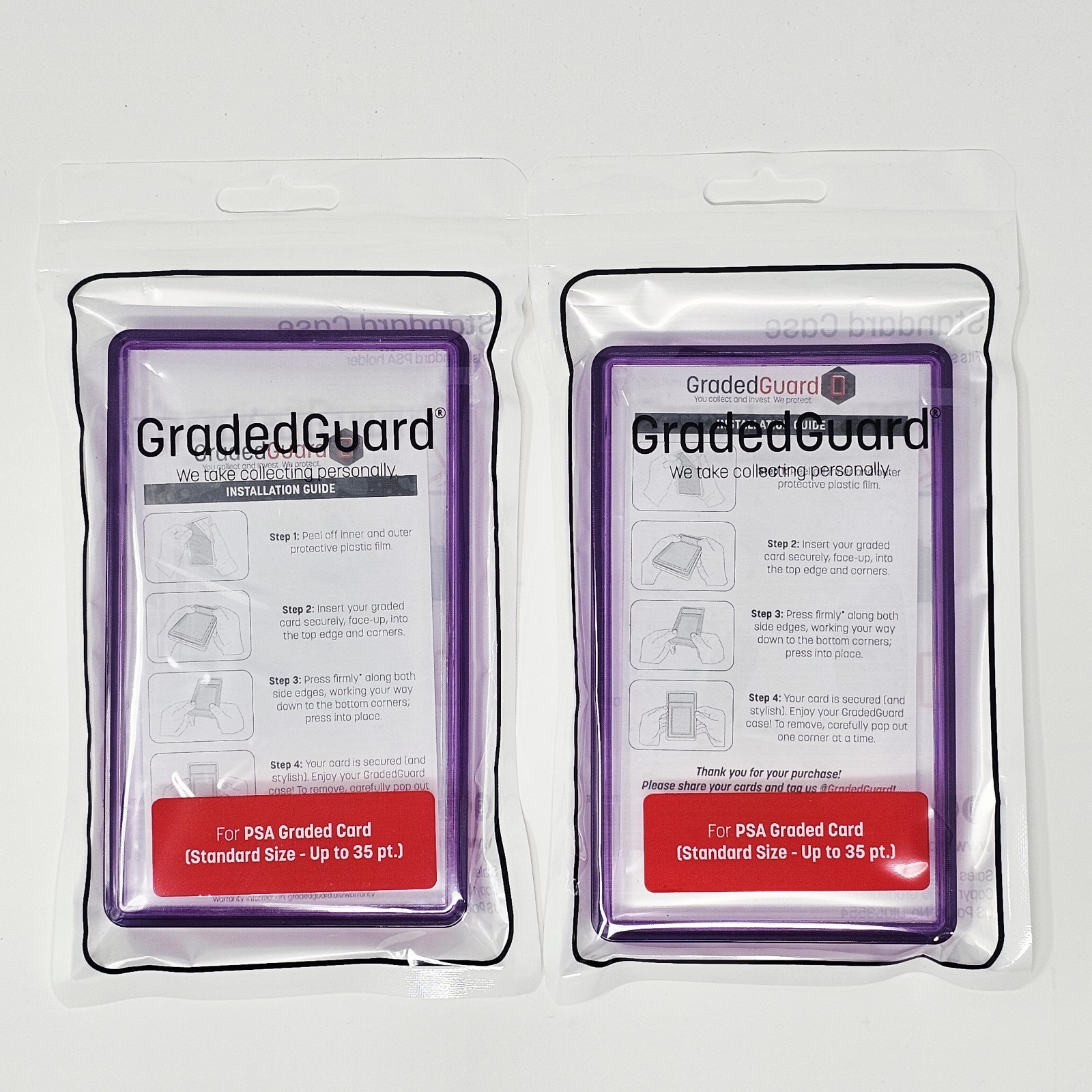 (2) Amethyst GradedGuard PSA Graded Card Jewel Case Guard Protector Stackable