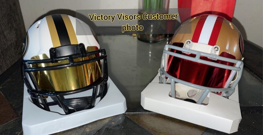 Mini Chrome Mirror *ULTRA FLEX* Football Helmet Visors. Flat Style.