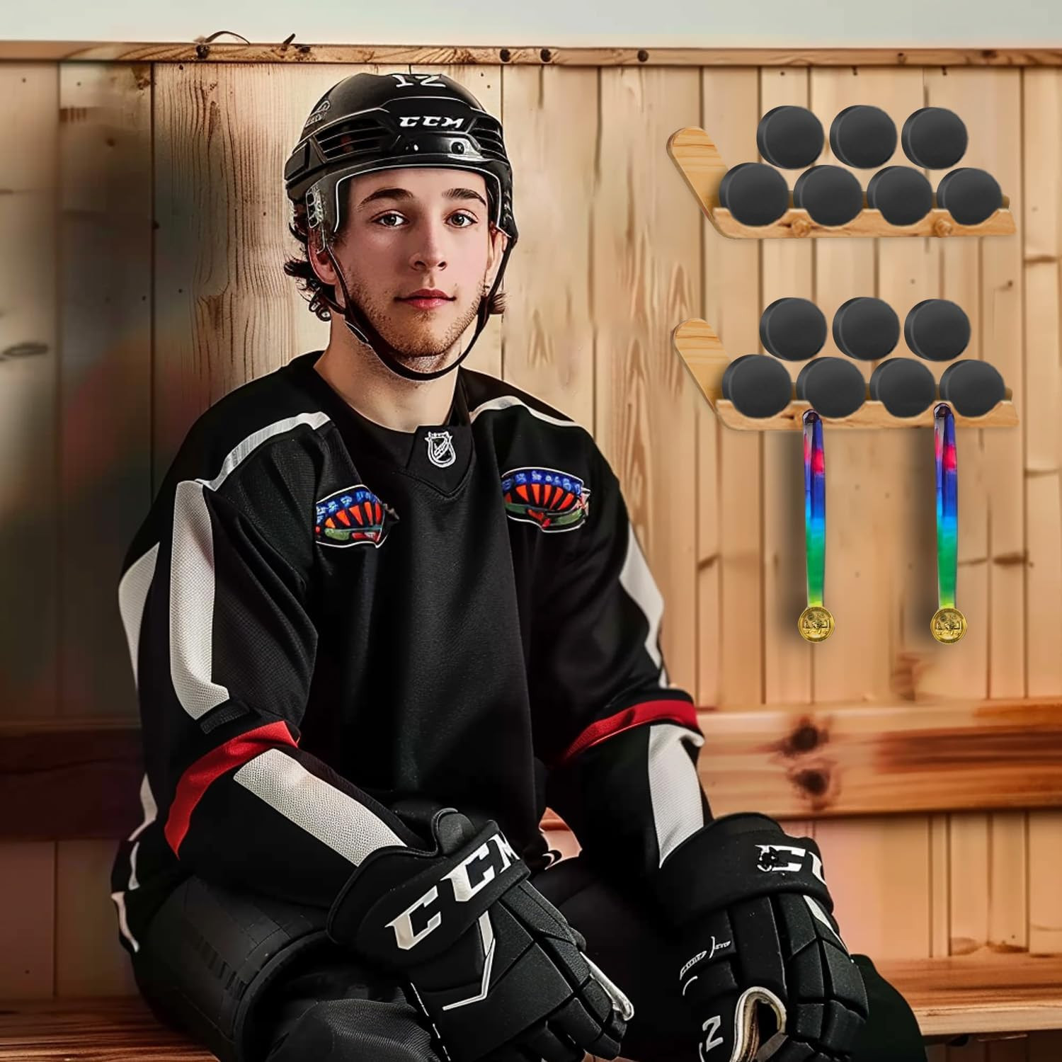 Hockey Puck Display Cases – Wall Mount Holder for Gifts and Decor, 2 Pack