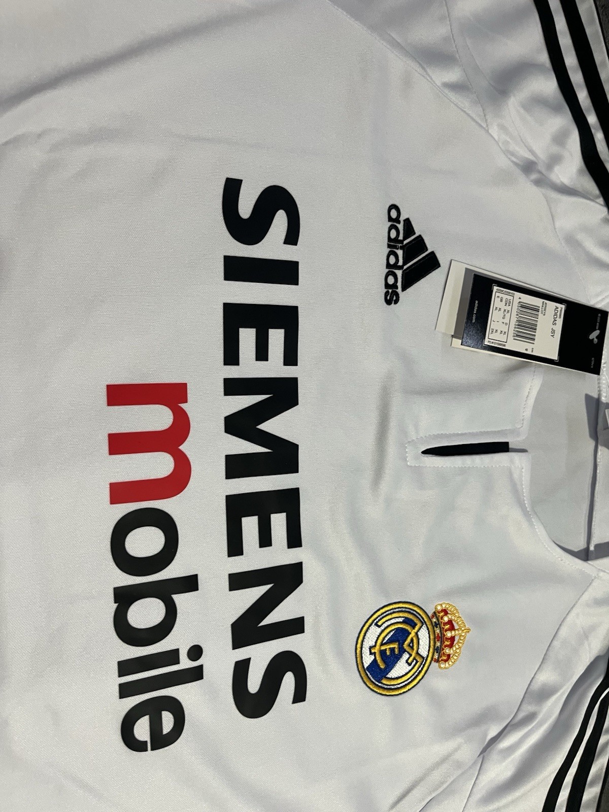 Real Madrid Soccer Jersey Shirt White SIEMENS Mobile size XL