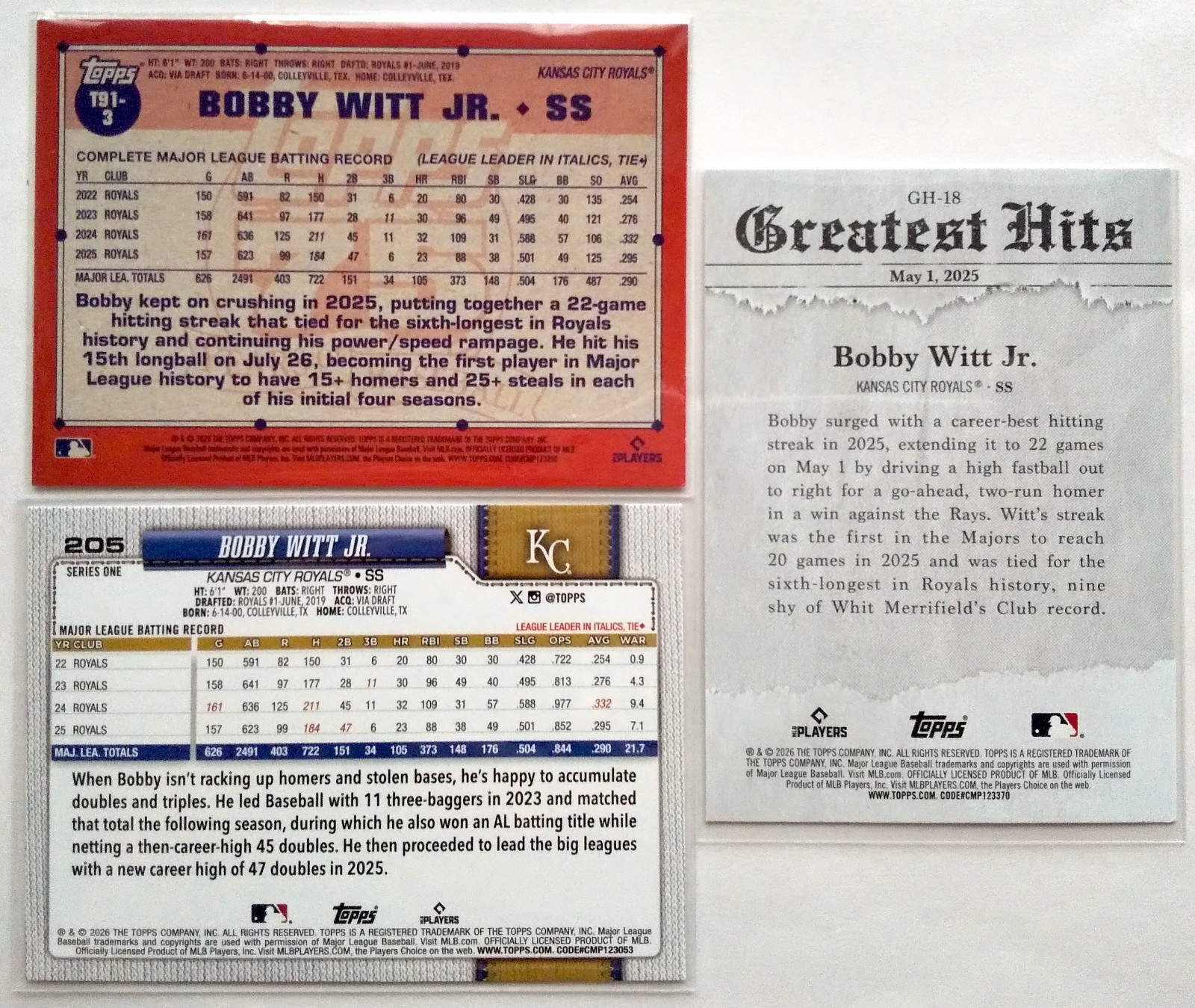 Bobby Witt Jr. 2026 Topps Japan Edition Koi Fish Insert #T91-3 Royals