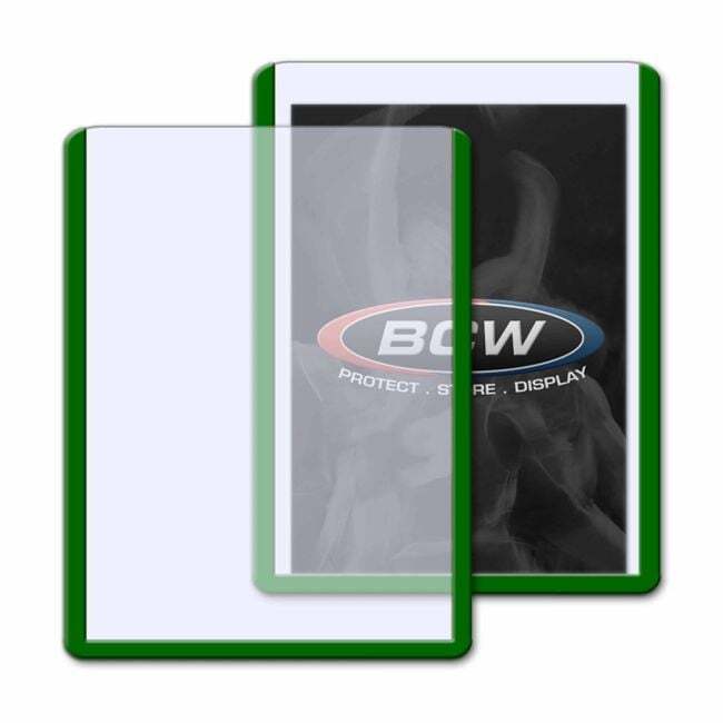 8 packs of 25 (200) BCW 3″ x 4″ Green Border Topload Standard Sized Card Holders