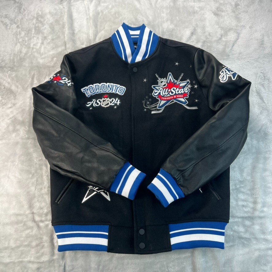 NHL All Star Game Pro Standard Jacket Mens Size M Multicolor Ribbed Wool Varsity