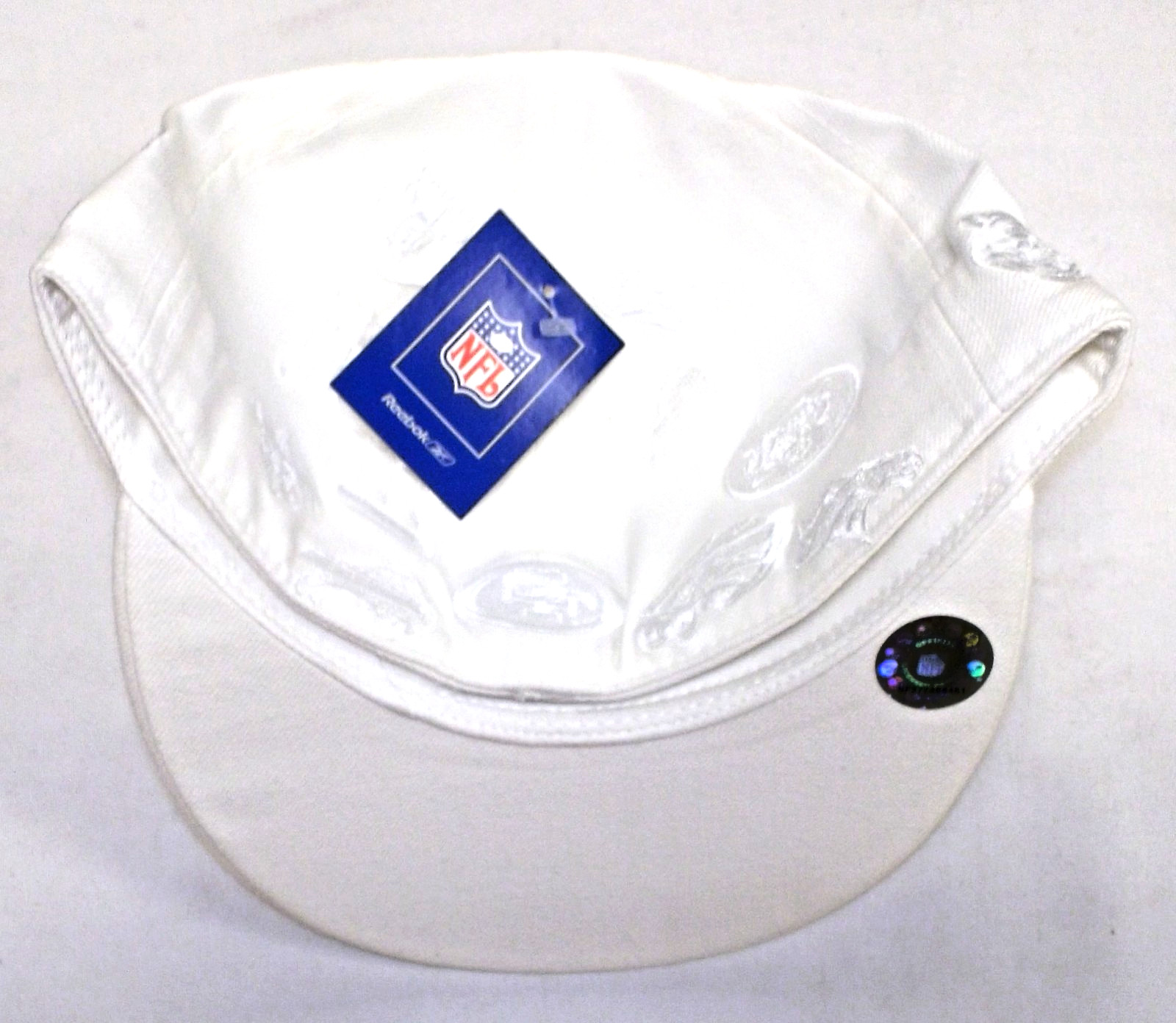 NFL Multi Team Logo White Flat Brim FItted Reebok Hat