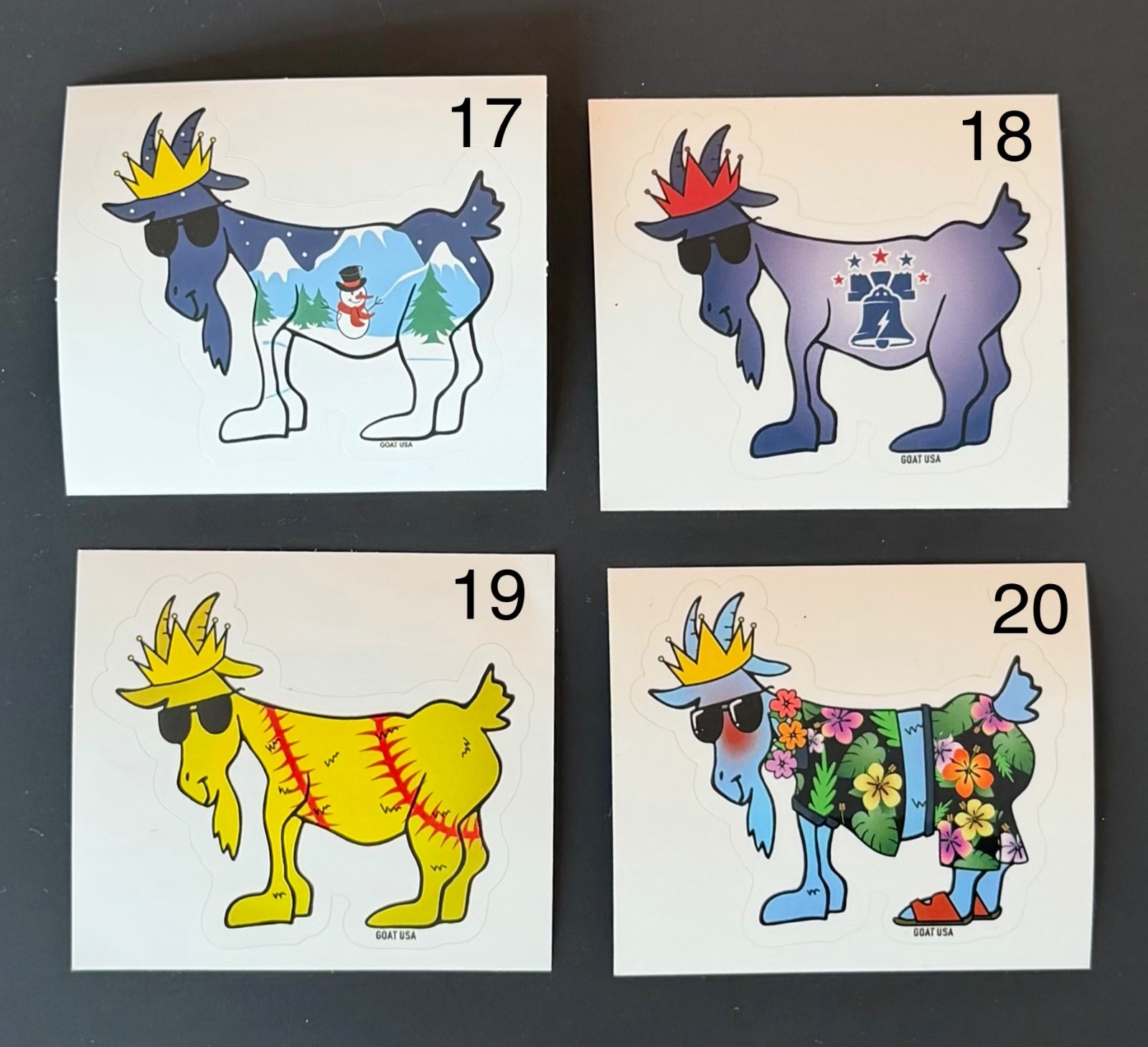 GOAT USA Stickers – Pick your chosen GOAT! (24 choices) New, rare, collectibles