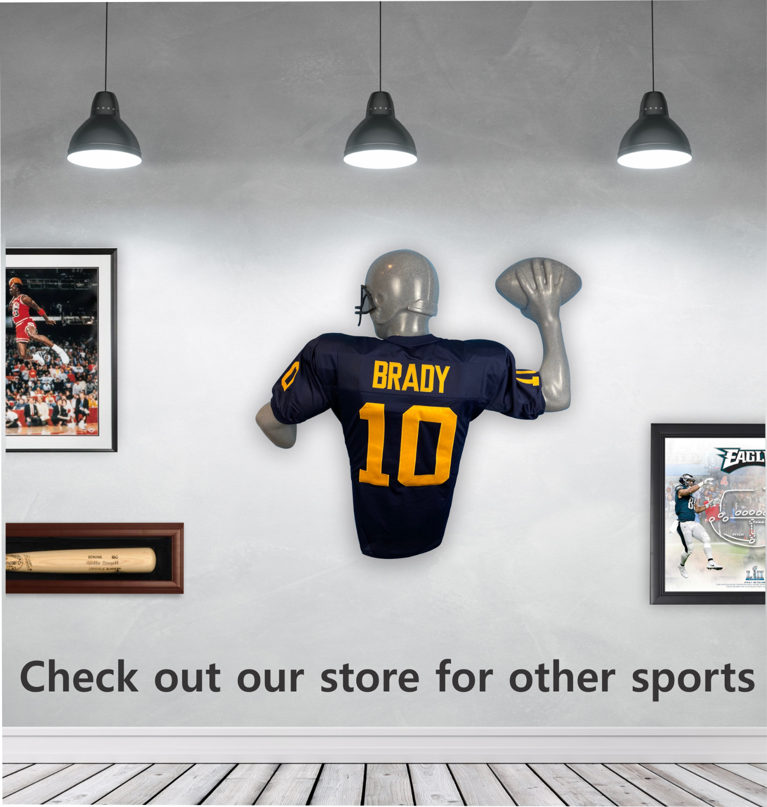 Premium Football Display, Wall Hanging Statue Display, Jersey Frame Alternative