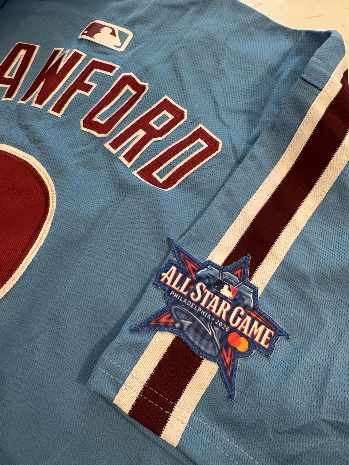 Justin CRAWFORD Philadelphia Phillies #2 Powder Blue Jersey Adult All SIzes