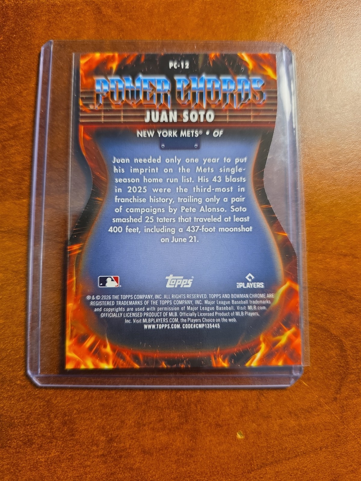 2026 Bowman, Juan Soto Power Chords #PC-12, Chrome Refractor, New York Mets