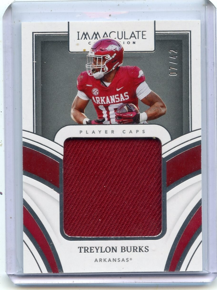 2022 IMMACULATE COLLECTION #PC-TBU TREYLON BURKS “PLAYER CAPS” RELIC RC #7/42
