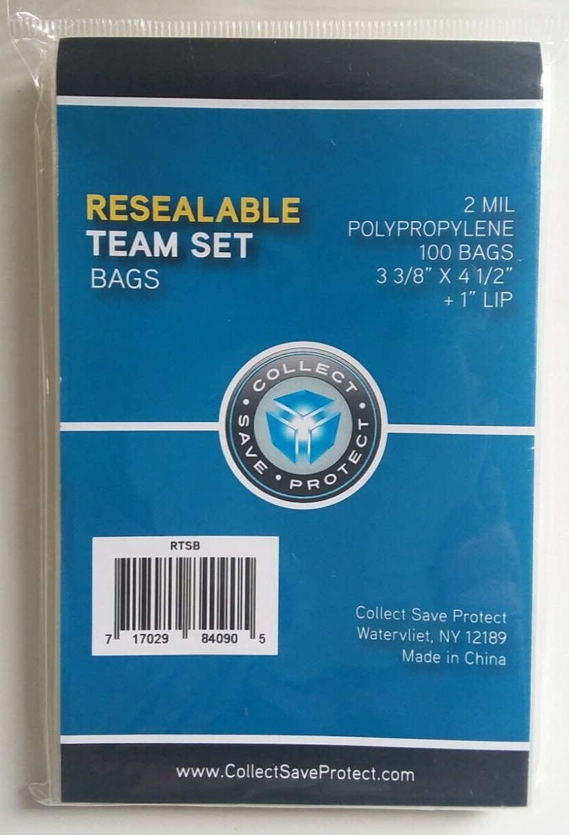 CSP Team Set Bags 100ct Resealable Lot Of 10 No PVC NIP 3 3/8×4 1/2 + 1″ lip