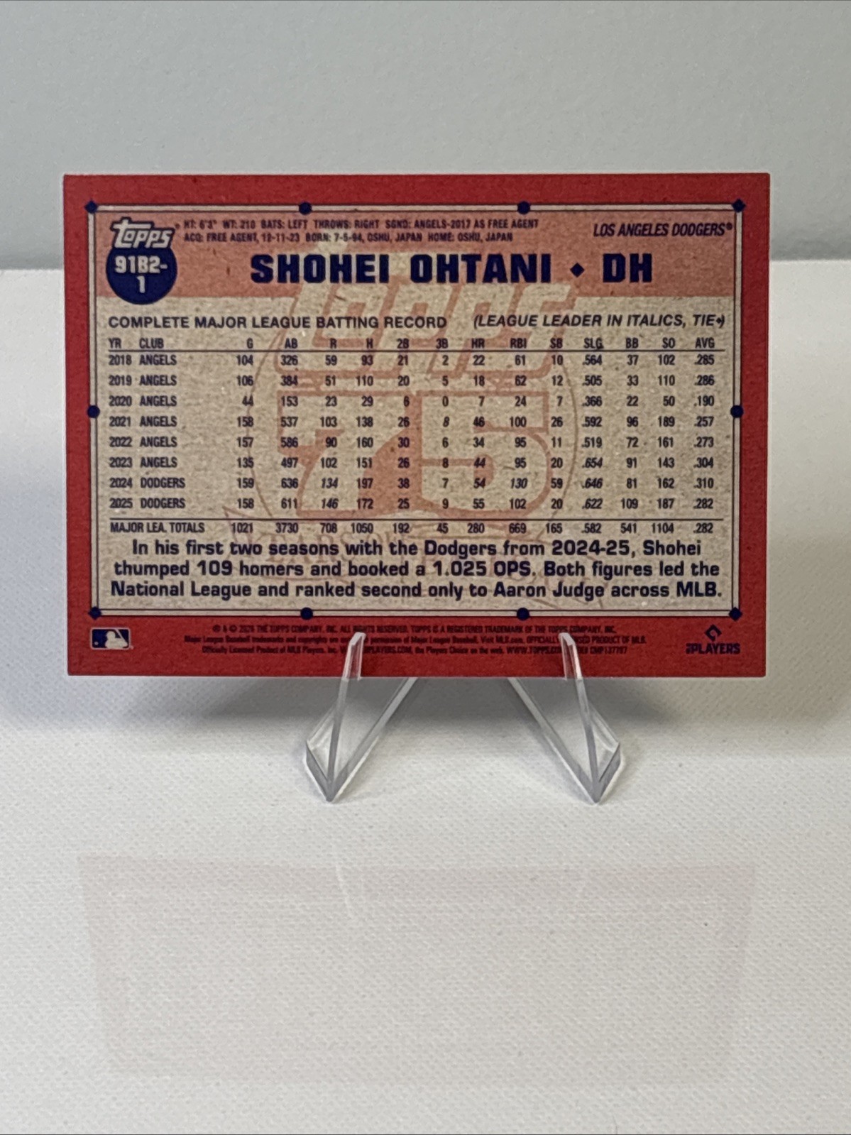 2026 Topps 75 Series 2 Shohei Ohtani Dodgers 1991 Crackle Foil Insert #91B2-1