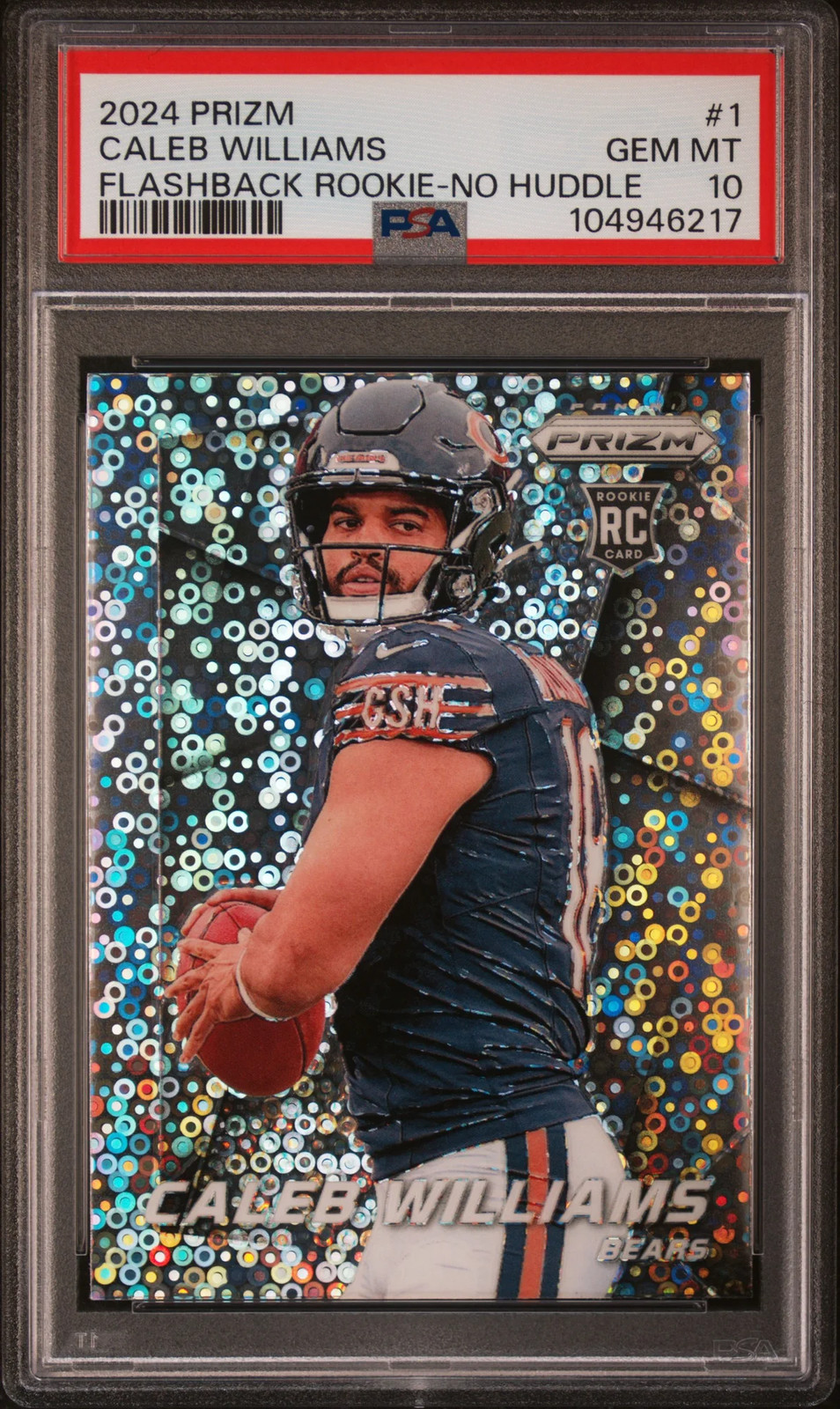2024 Panini Prizm Flashback Rookie Caleb Williams #1 No Huddle Rookie PSA 10