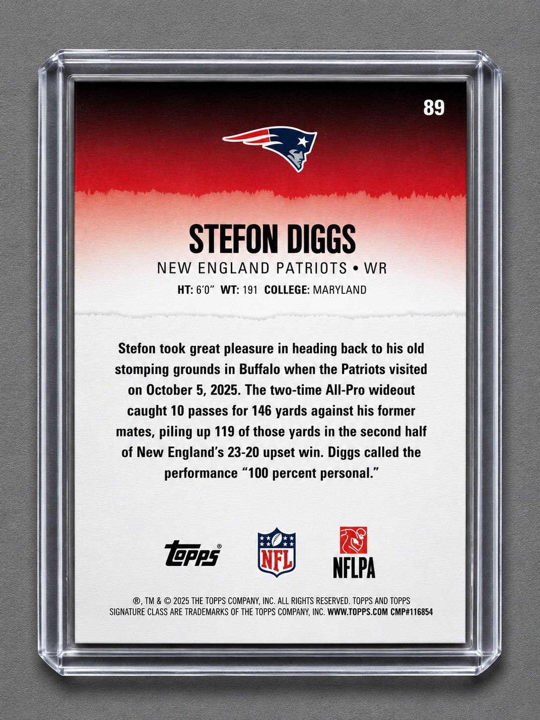 Drake Maye Stefon Diggs Patriots Lot Topps Signature Class /275 Paramount