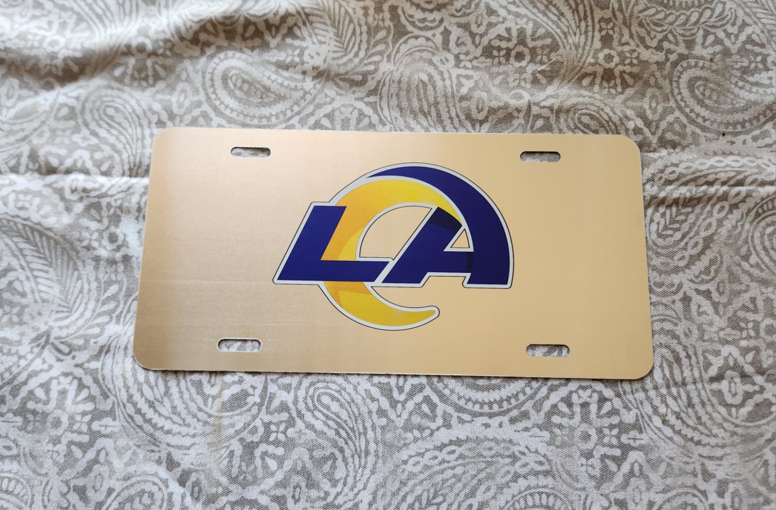 Los Angeles Rams Football Mirror Reflective Novelty License Plate Tag 6×12 In