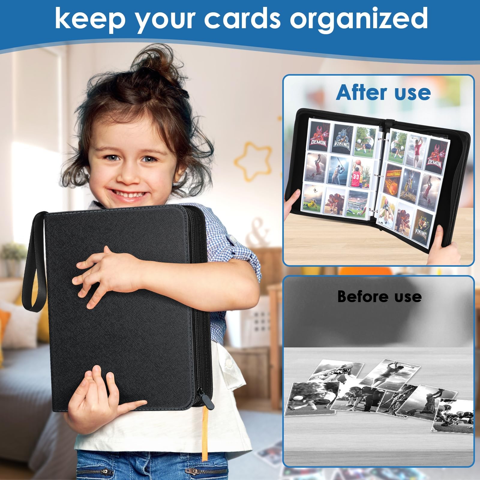 900 Pockets Card Binder, Trading Card 9 Pocket Durable Card Holder Album, Bas…