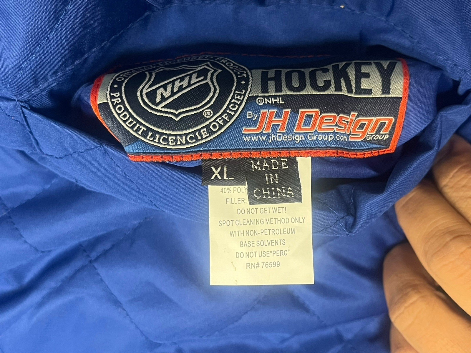 NHL New York Rangers JH Design Wool Reversible Jacket With Embroidered
