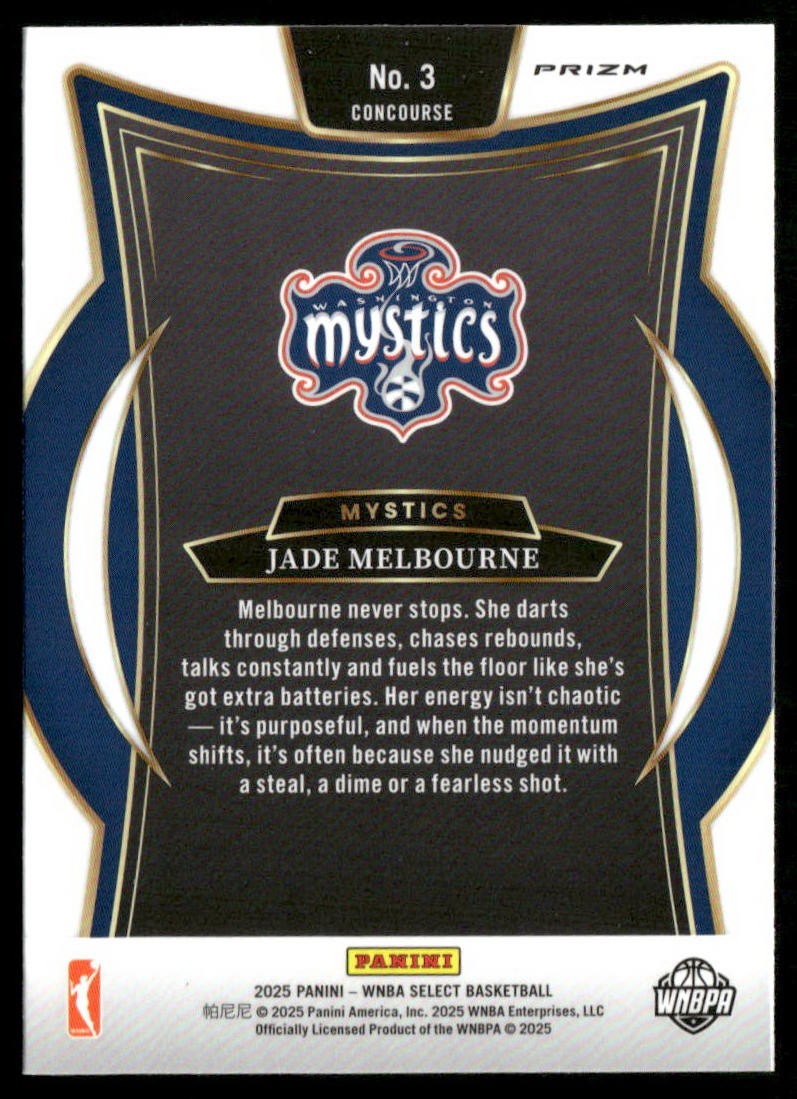2025 Panini Select WNBA #3 Jade Melbourne Silver Prizms
