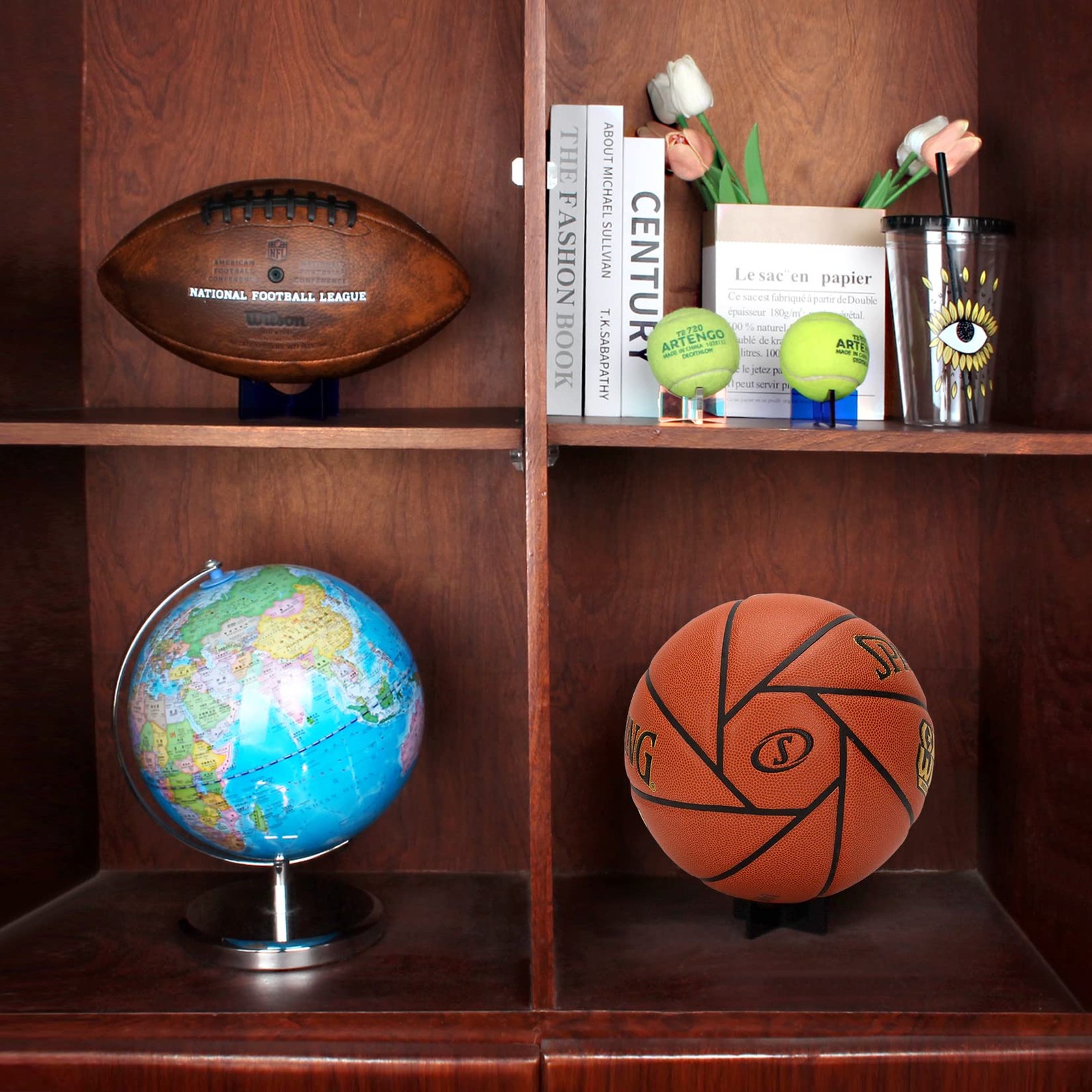 Acrylic Ball Stand Holder Display Stand for Football Basketball Soccer, Volle…