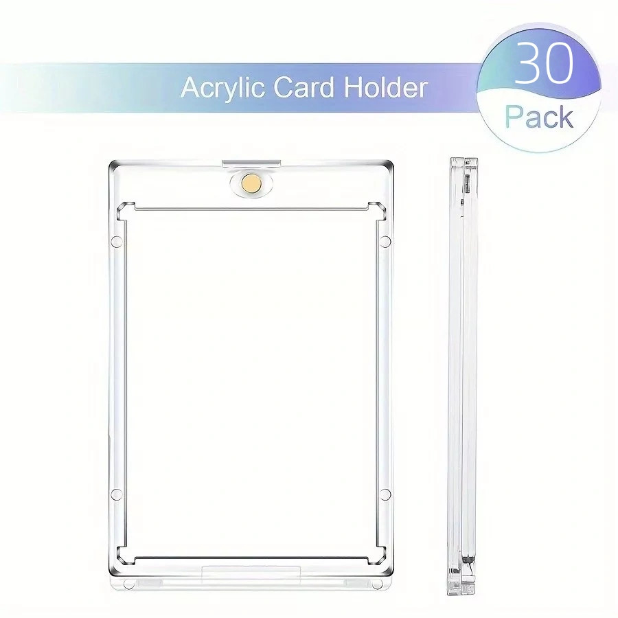 30 Pack Magnetic Trading Sports Card Holders 35pt One-Touch UV Protection Case