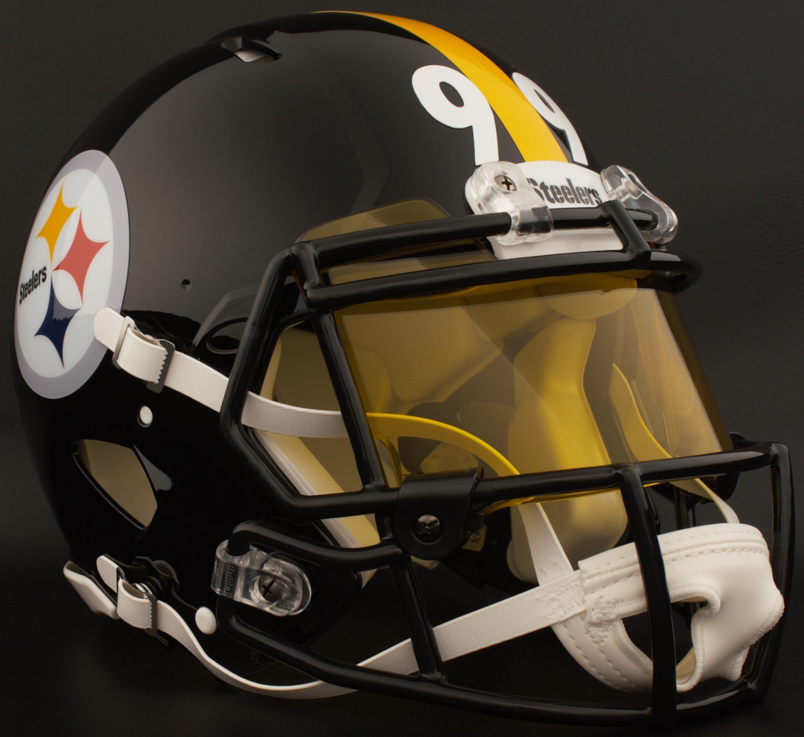 PITTSBURGH STEELERS NFL Football Helmet with COLORED Visor / Eye Shield