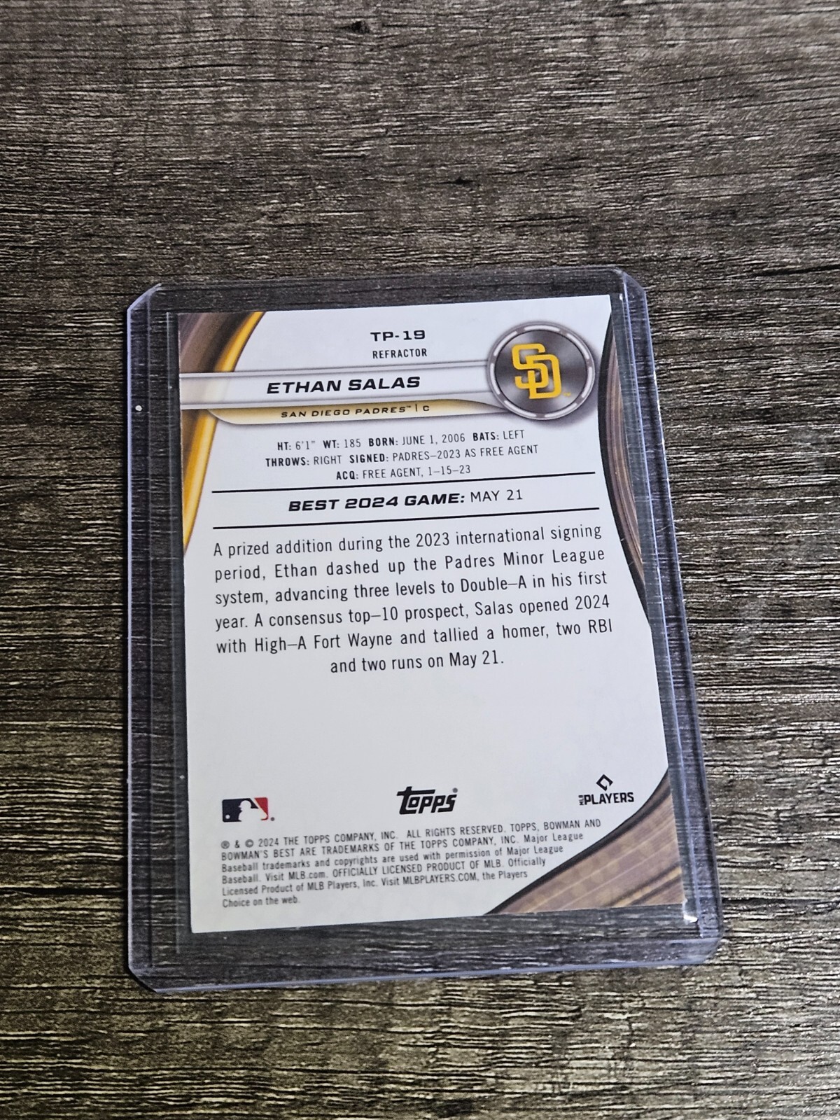 2024 Bowmans Best #TP-18- Ethan Salas – Refractor (RC)