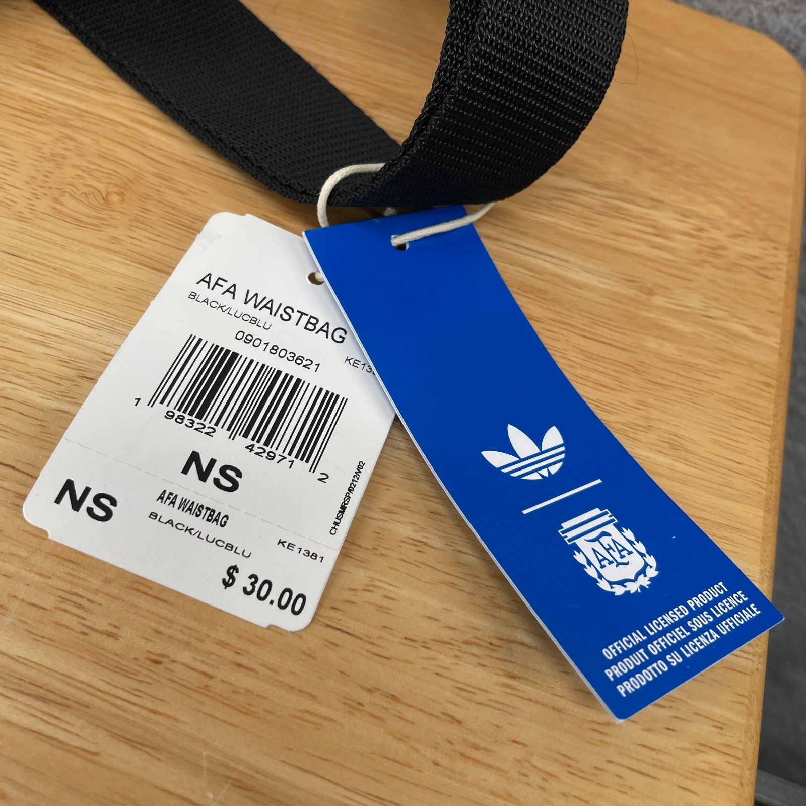Adidas Argentina 26 Waist Bag Fanny Pack Black Lucid Blue National Team KE1381
