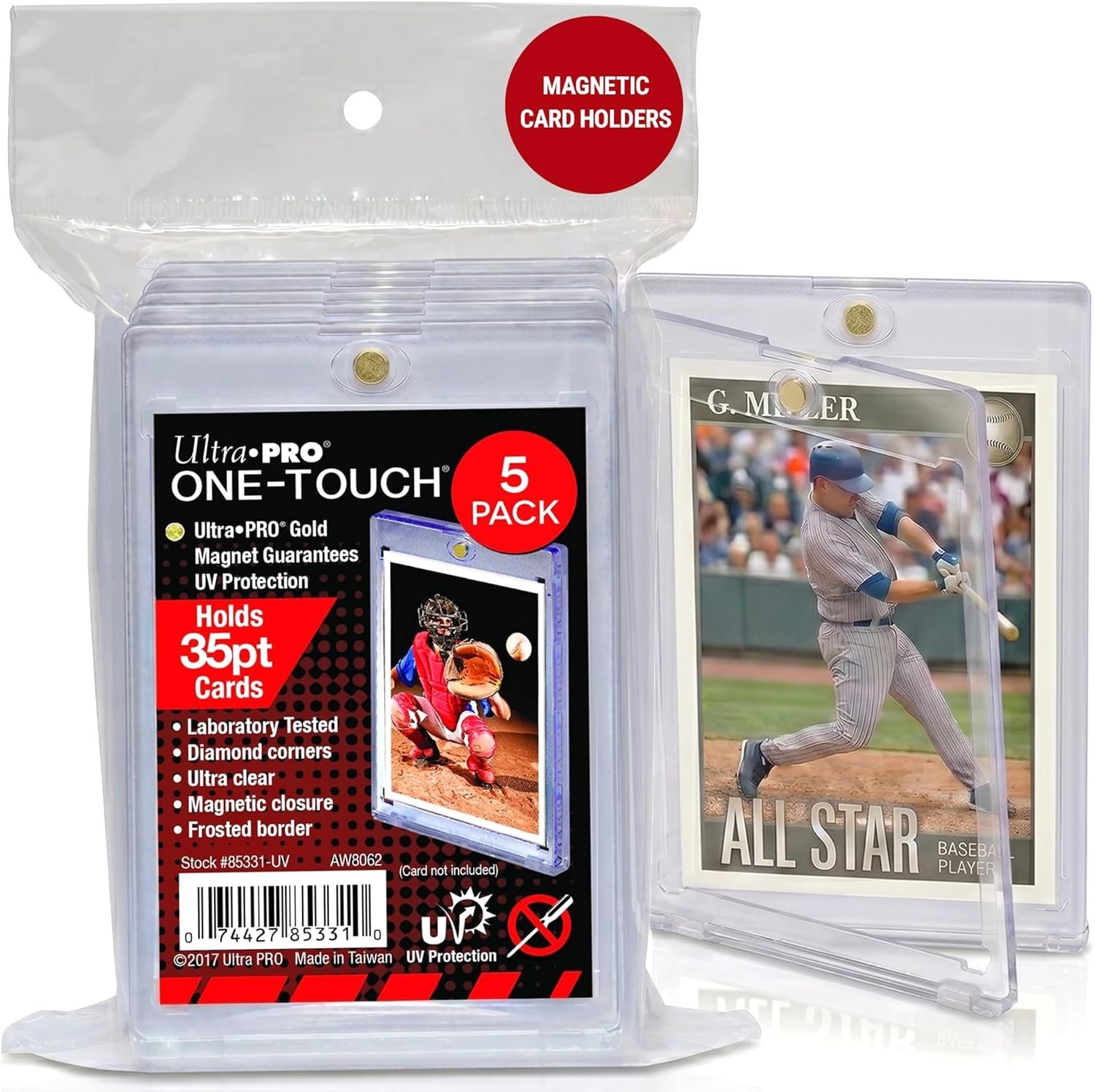 One Touch 35pt Magnetic Card Holders – Ultimate Protection & Display (5 Pack)