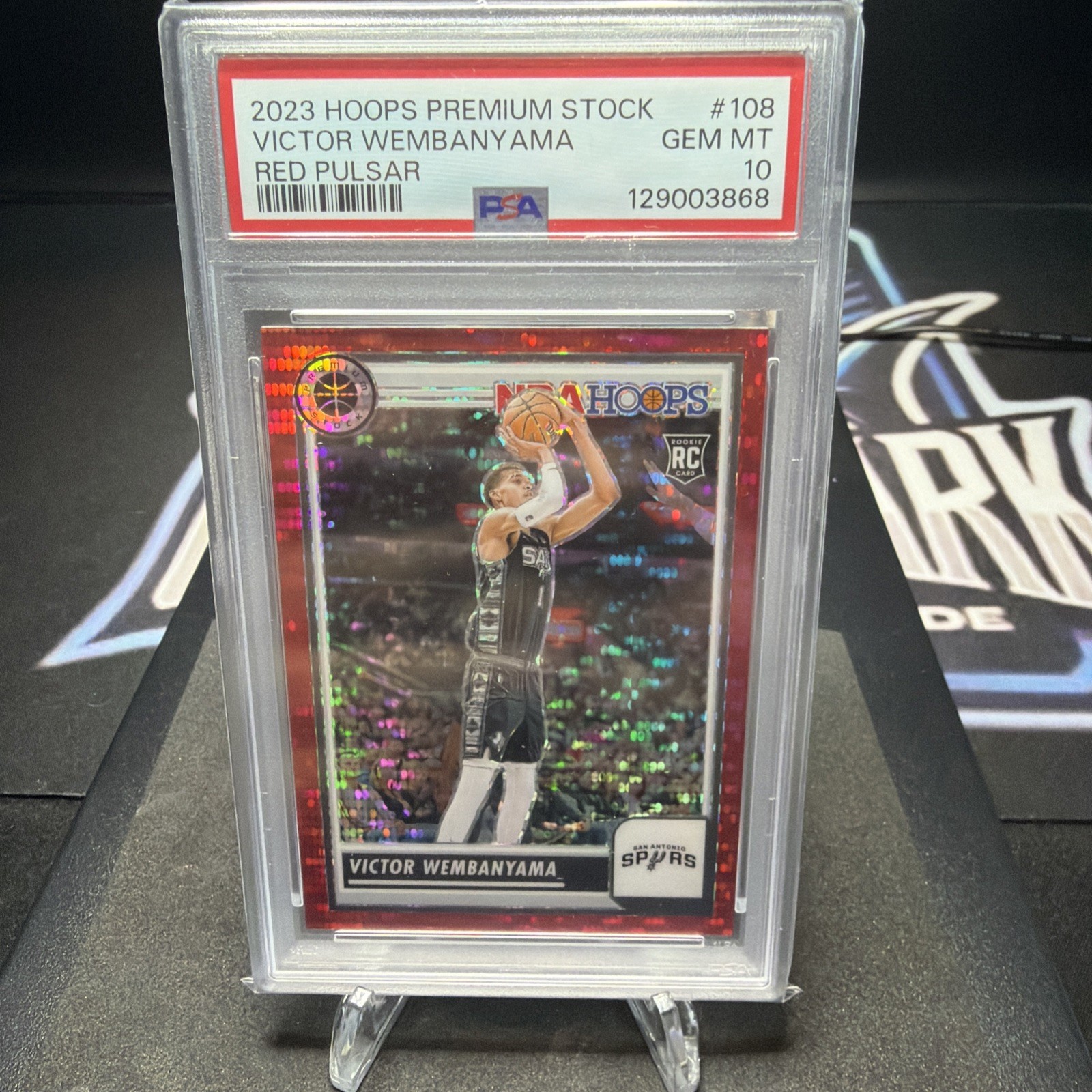 2023 Hoops Premium Stock Victor Wembanyama Red Pulsar ROOKIE PSA 10 POP 10